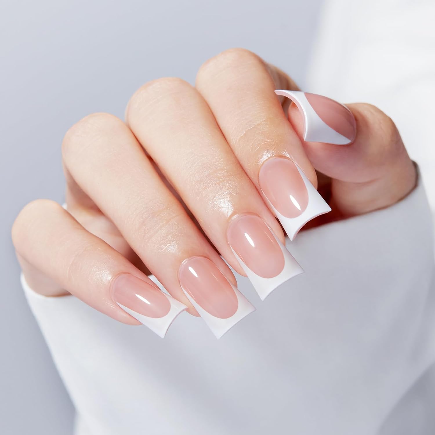 Modelones Press on Nails Short. Oval Spring Fake Nails. Reusable Nail Kit with Nail Glue Adhesive Tabs Mini Nail File. Nails Press Ons 32Pcs 16Sizes. Women Girl Gift. Pink Ombre : Beauty & Personal Care