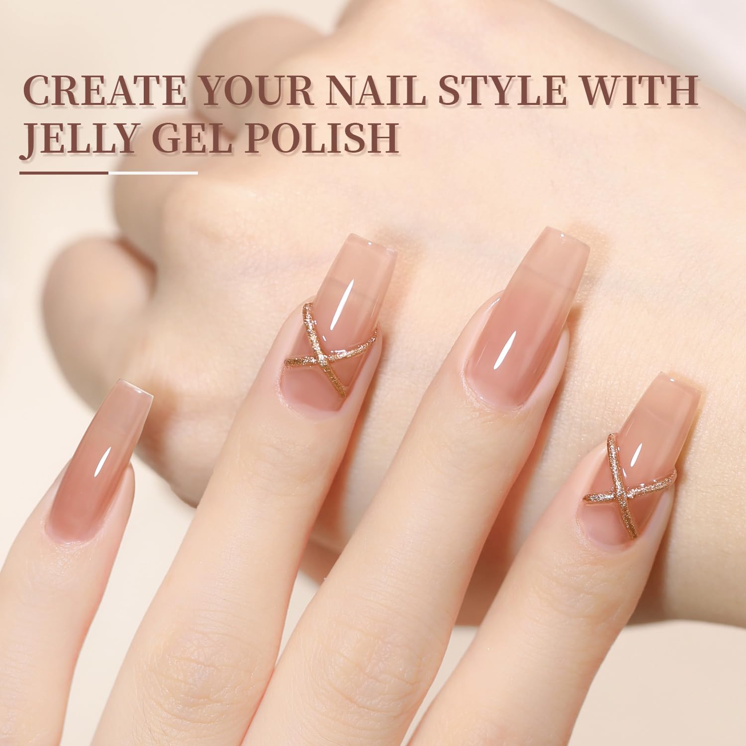 JODSONE 23PCS Gel Nail Polish Set 20 translucent Jelly Color Natural and Elegant Long Lasting Suitable for Home and Salon : Beauty & Personal Care