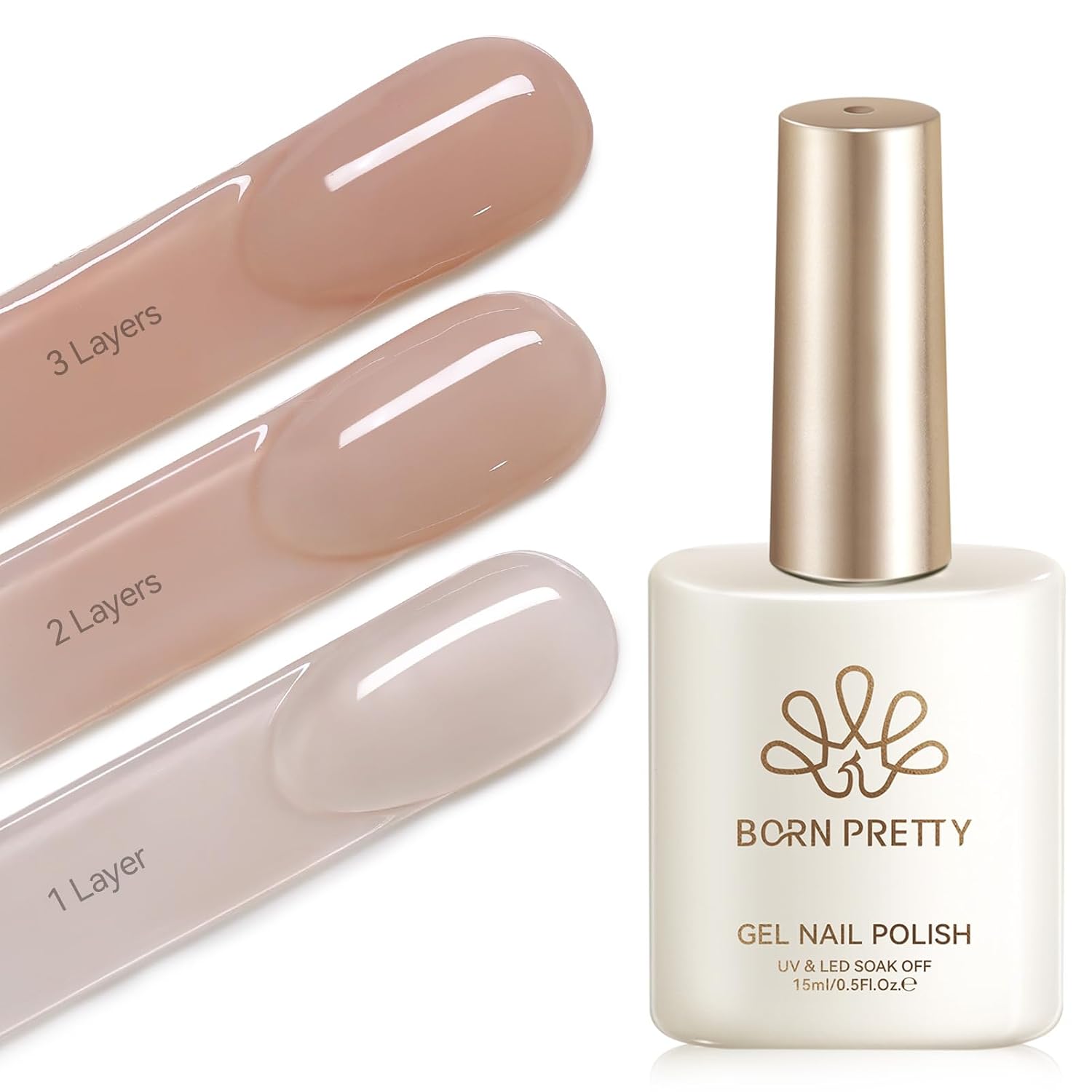 Born Pretty Milky White Gel Nail Polish Jelly White Sheer Translucent Neutral Gel Polish Soak Off Nail Art Gel 15ml. 0.54 Fl Oz : Beauty & Personal Care