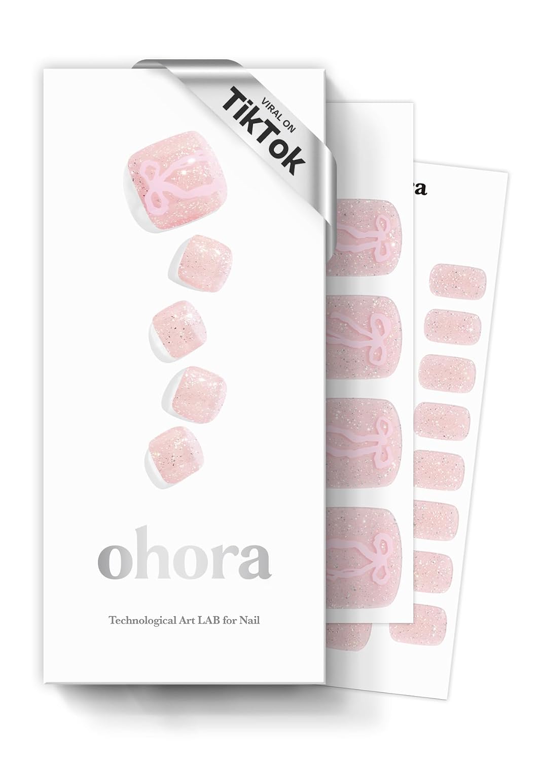 ohora Semi Cured Gel Pedi Strips (P Basic Pedicure no.3) - White. Solid. Works with UV/LED Lamps. Salon-Quality. Long Lasting. Easy to Apply & Remove - Includes 2 Prep Pads. Nail File & Wooden Stick : Beauty & Personal Care
