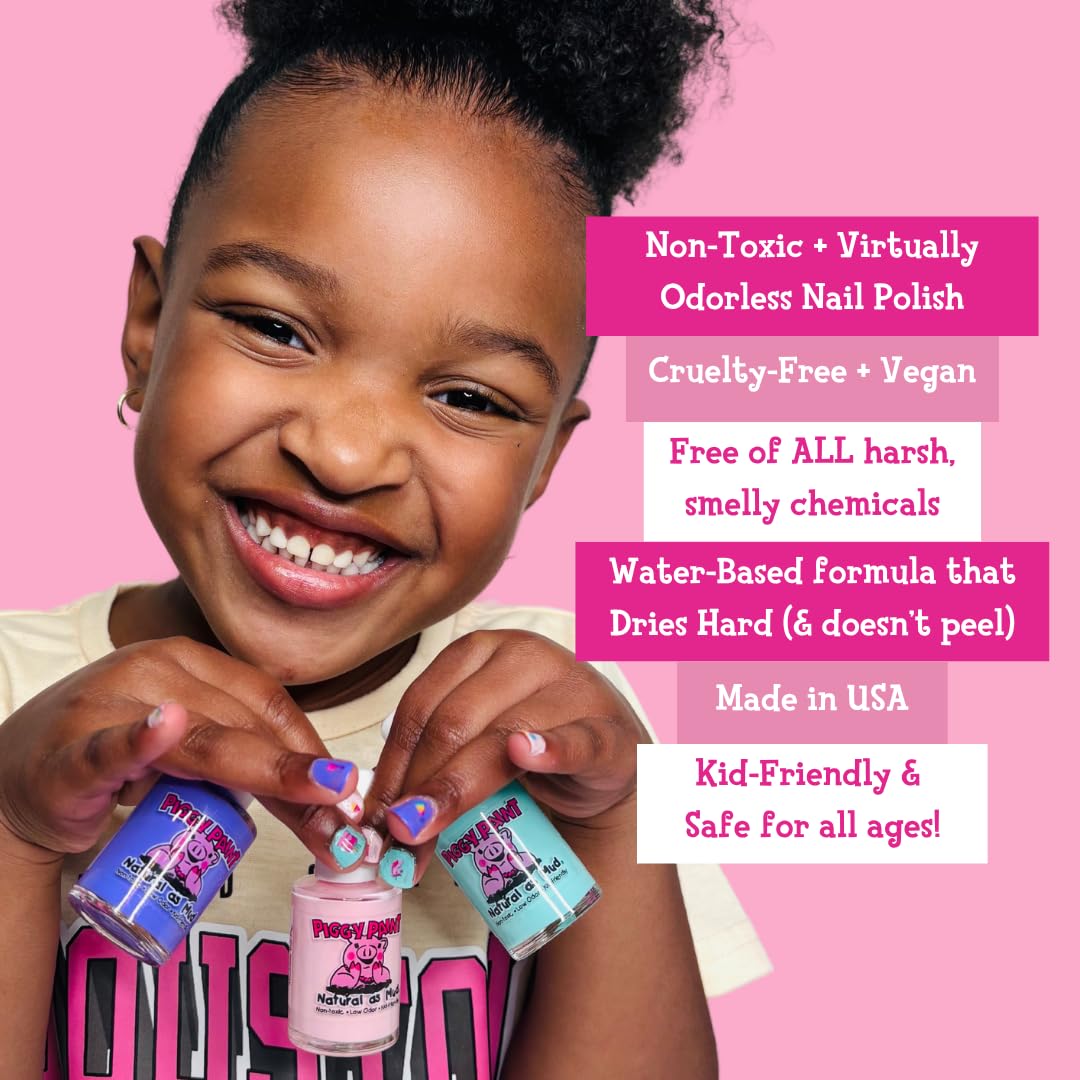 Piggy Paint | 100% Non-Toxic Girls Nail Polish | Safe. Cruelty-free. Vegan. & Low Odor for Kids | PINKie Promise : Beauty & Personal Care