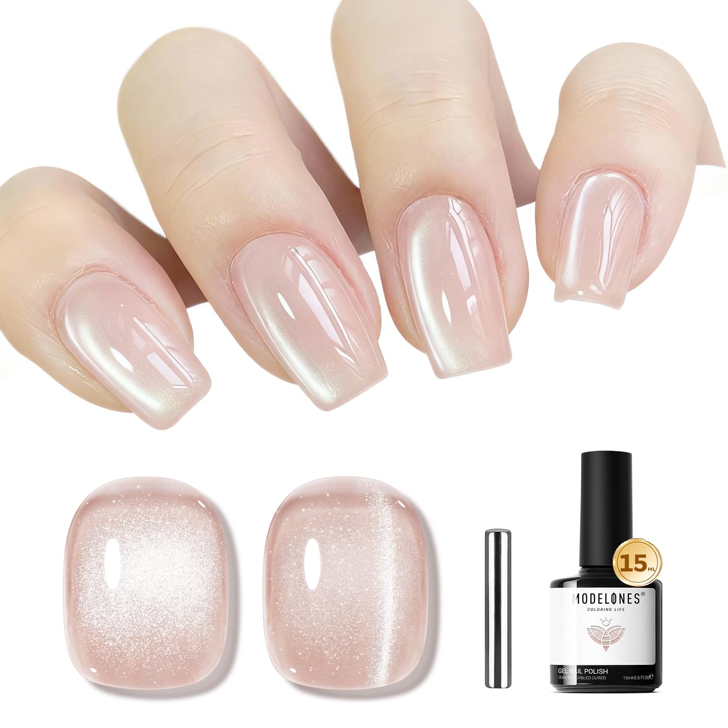 modelones Pink Gel Nail Polish Jelly Nude Pink Gel Polish French Tip Base Colors Translucent Soak Off U V Soap Nails for Nail Art Manicure at Home 15ML : Beauty & Personal Care