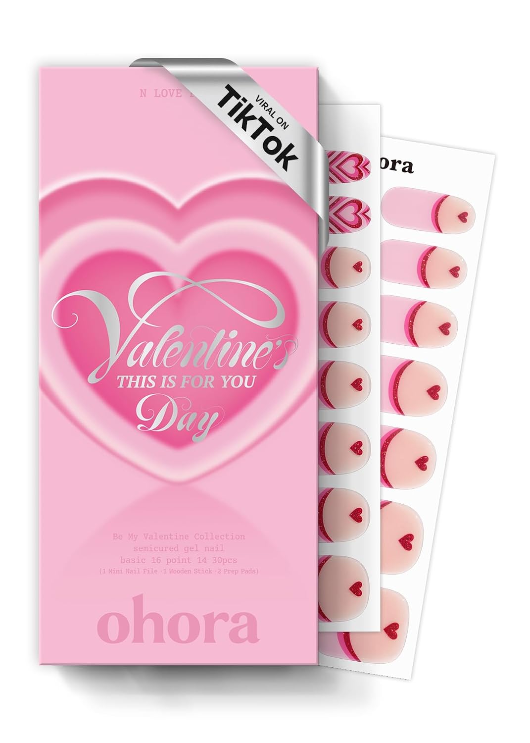 ohora Semi Cured Gel Nail Strips (N Pixie Dust) - Nude. Glitter. Works with Any UV/LED Lamps. Salon-Quality. Long Lasting. Easy to Apply & Remove - Includes 2 Prep Pads. Nail File & Wooden Stick : Beauty & Personal Care