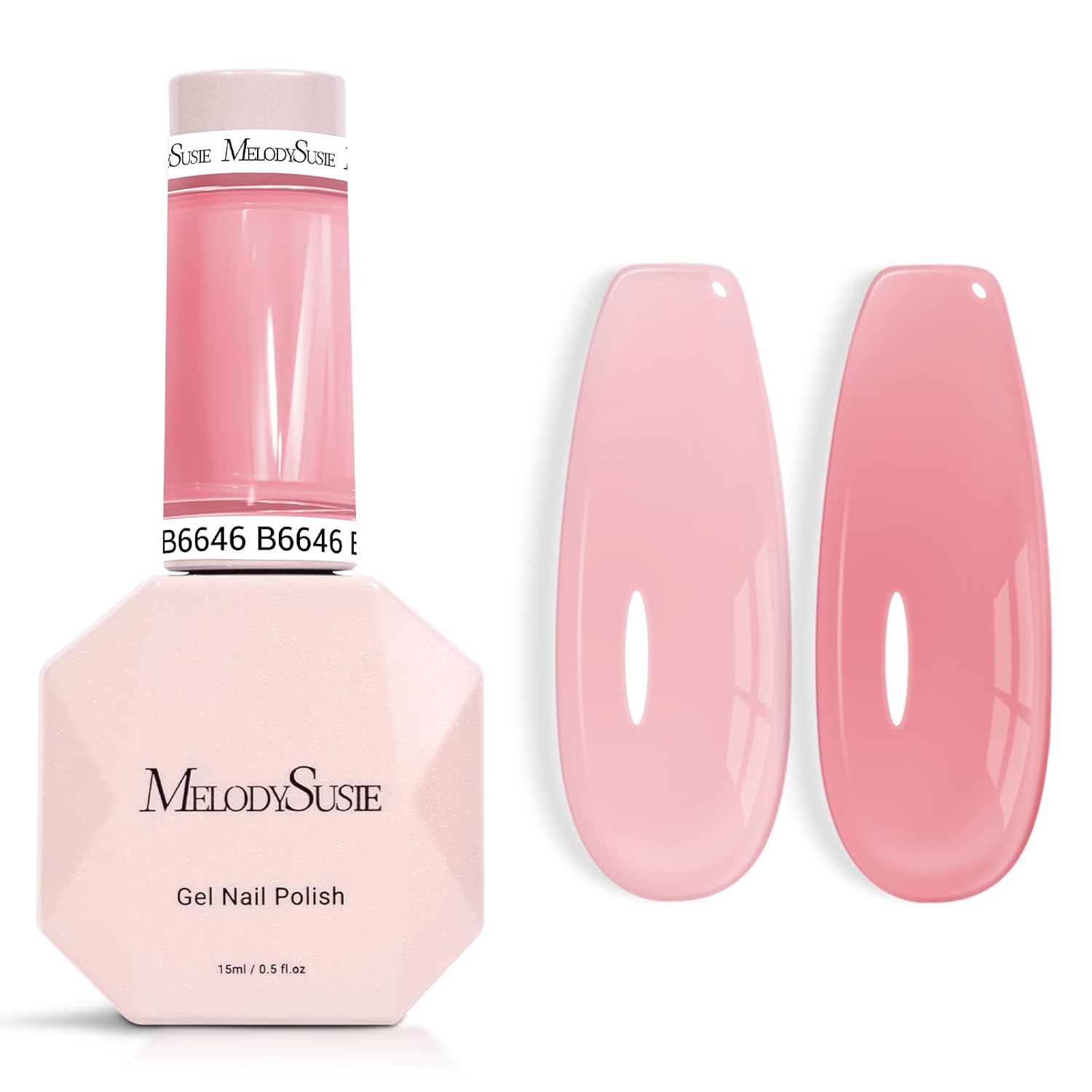MelodySusie Jeweliver Nude Gel Nail Polish. 0.5Fl.oz Milky Gel Polish Pastel Color Soak Off UV LED Light Cure Gift for Women Manicure Nail Art DIY at Home JM08 : Beauty & Personal Care