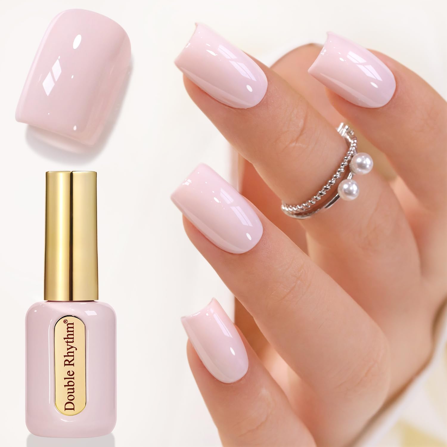 Double Rhythm 0.50 OZ Gel Polish Hema Free Same Color Same Bottle Golden Round Translucent Neutral Natural Milky 15 ML Jelly UV Polish Art DIY at Home (Bright Pink-H1040) : Beauty & Personal Care