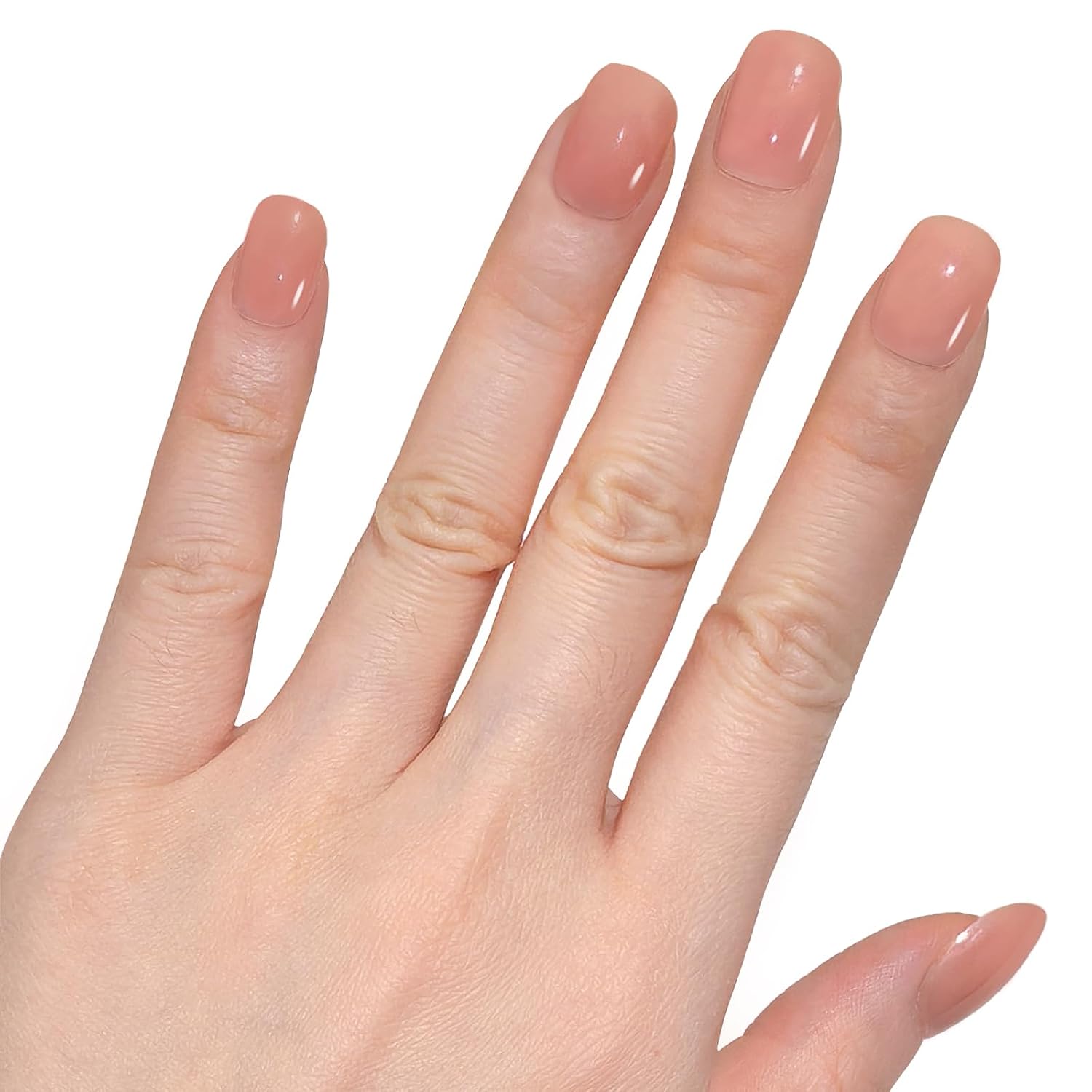 GLAMERMAID Nude Pink Short Press on Nails. Natural Extra Short Squoval Glue on Nails for Women. Coral Pink Square Jelly Soft Gel Fake Nails. Round Reusable Acrylic False Nails Manicure Kit for Women : Beauty & Personal Care