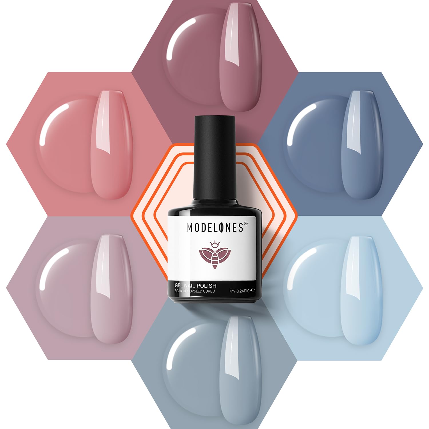 modelones Gel Nail Polish Kit -6 Colors Nude Pink Milky White Gel Polish Set Skin Tones Neutral Brown Soak Off Gel Nail Kit Manicure DIY Nail Art Salon Home Gift : Beauty & Personal Care