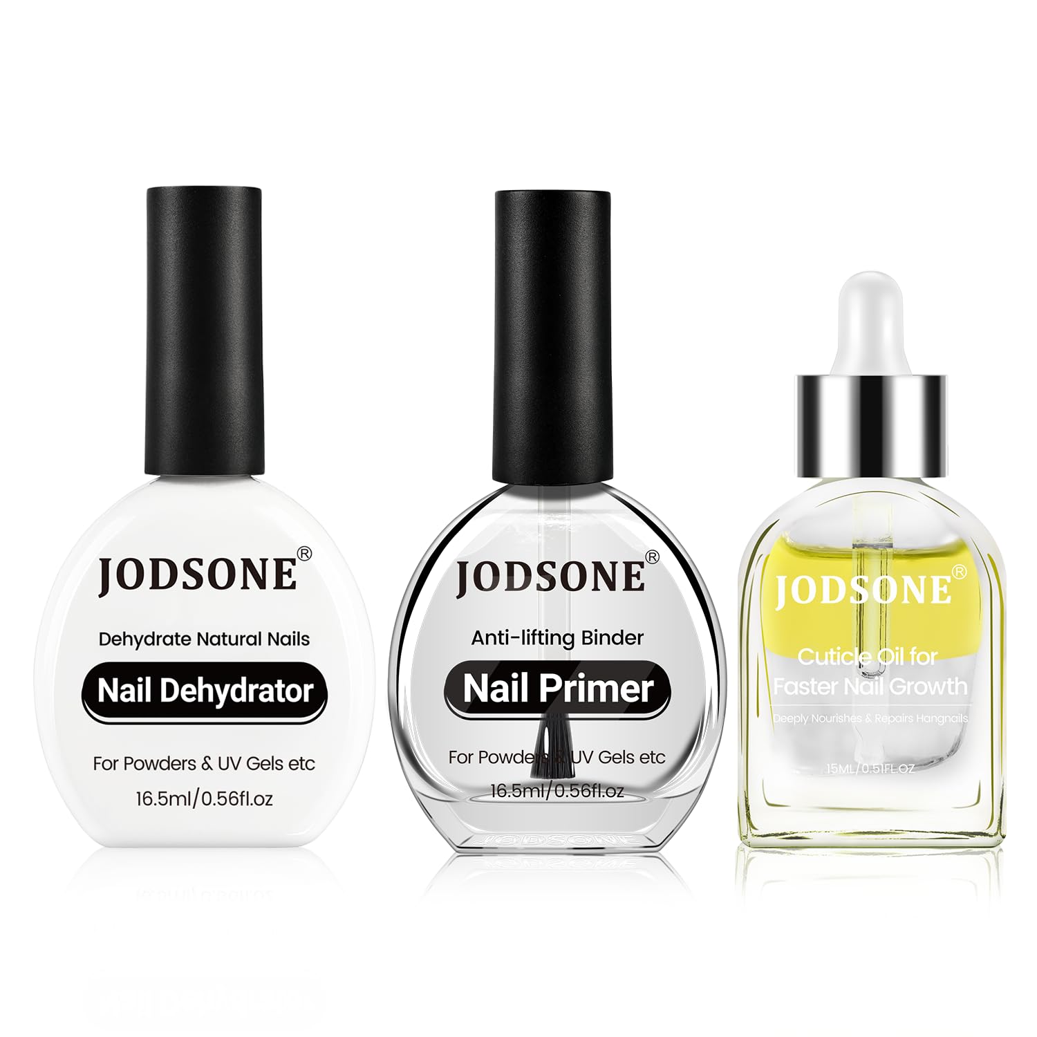 JODSONE 2 Bottles of Top Coat Base Coat Set No Wipe Foundation Combination Bright Surface At Home DIY Nail Salon Girl Gift : Beauty & Personal Care