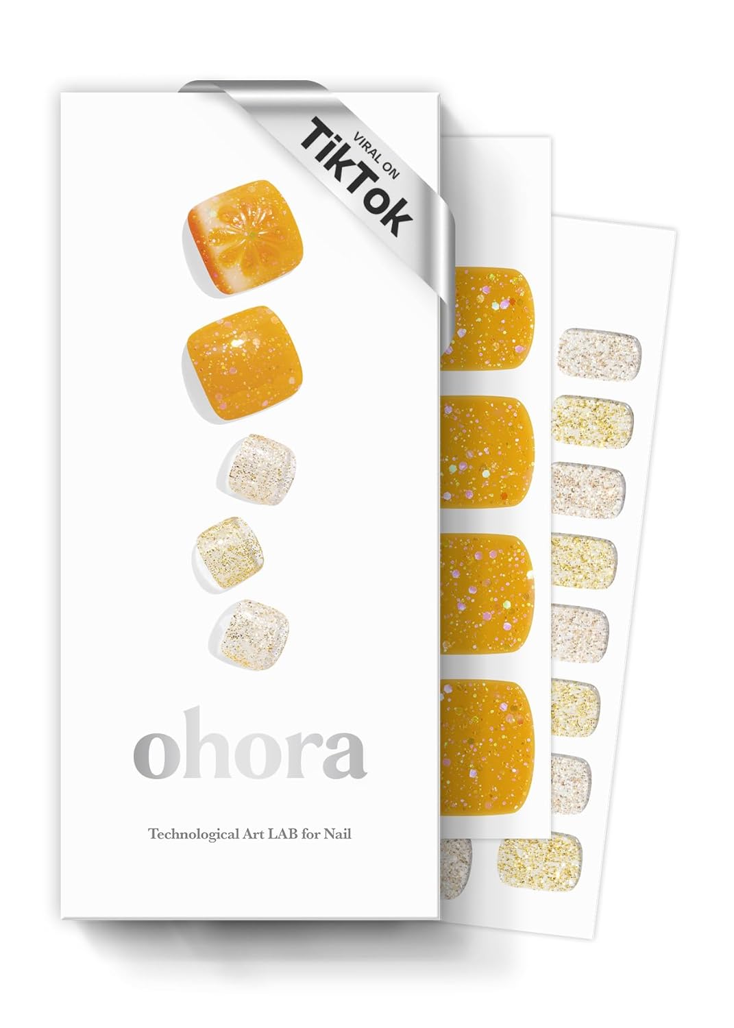ohora Semi Cured Gel Pedi Strips (P Basic Pedicure no.3) - White. Solid. Works with UV/LED Lamps. Salon-Quality. Long Lasting. Easy to Apply & Remove - Includes 2 Prep Pads. Nail File & Wooden Stick : Beauty & Personal Care