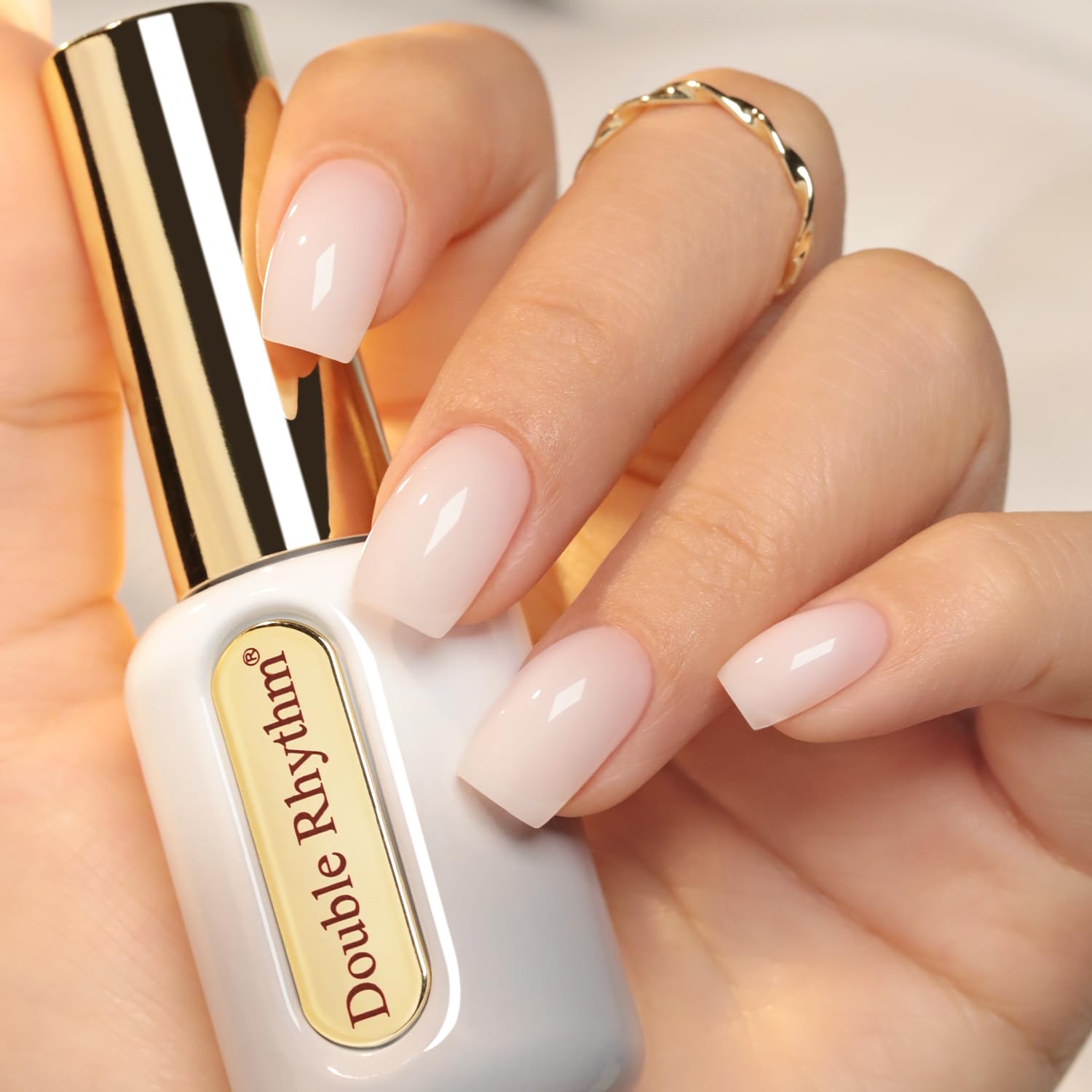 Double Rhythm 0.50 OZ Gel Polish Hema Free Same Color Same Bottle Golden Round Translucent Neutral Natural Milky 15 ML Jelly UV Polish Art DIY at Home (Bright Pink-H1040) : Beauty & Personal Care