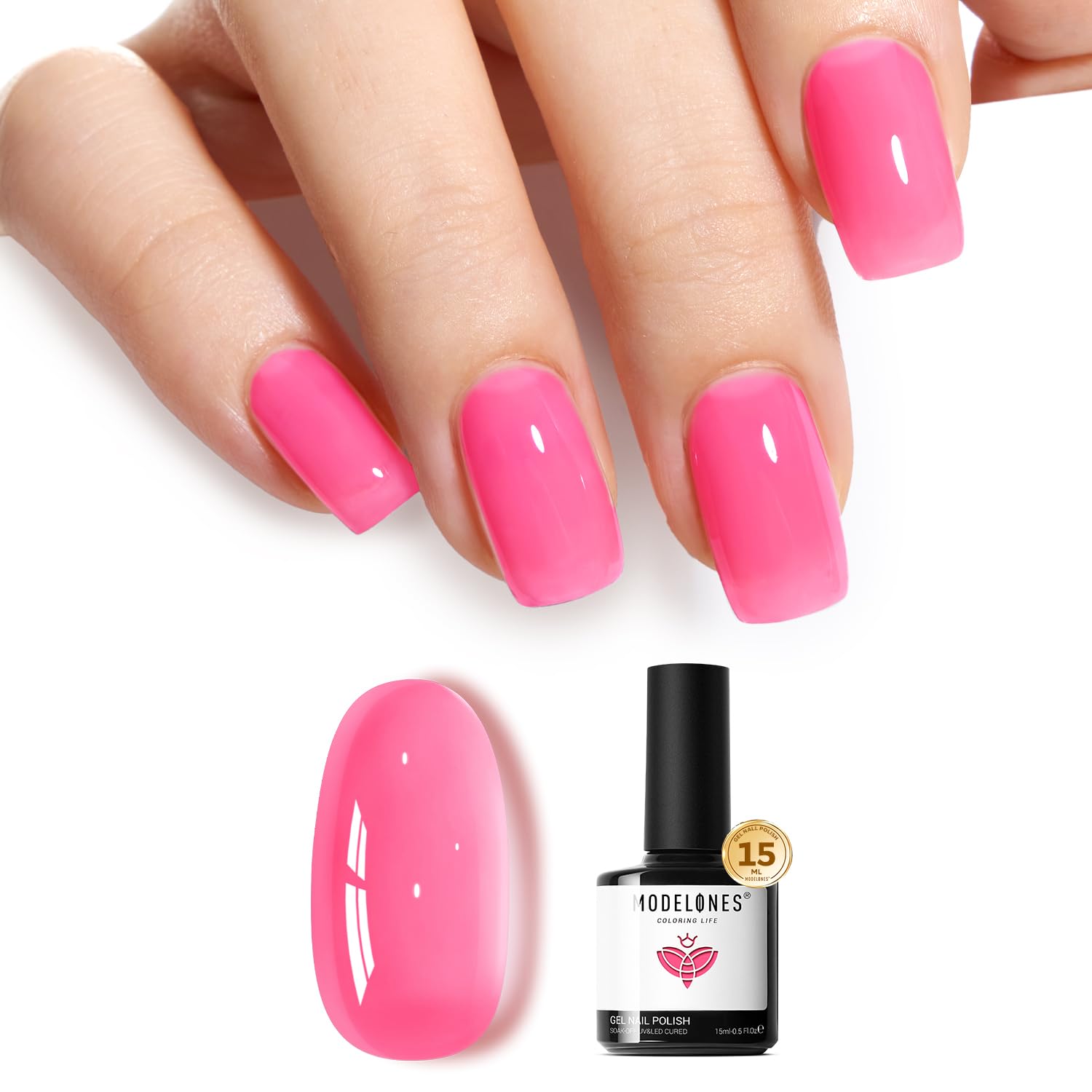 modelones Pink Gel Nail Polish Jelly Nude Pink Gel Polish French Tip Base Colors Translucent Soak Off U V Soap Nails for Nail Art Manicure at Home 15ML : Beauty & Personal Care