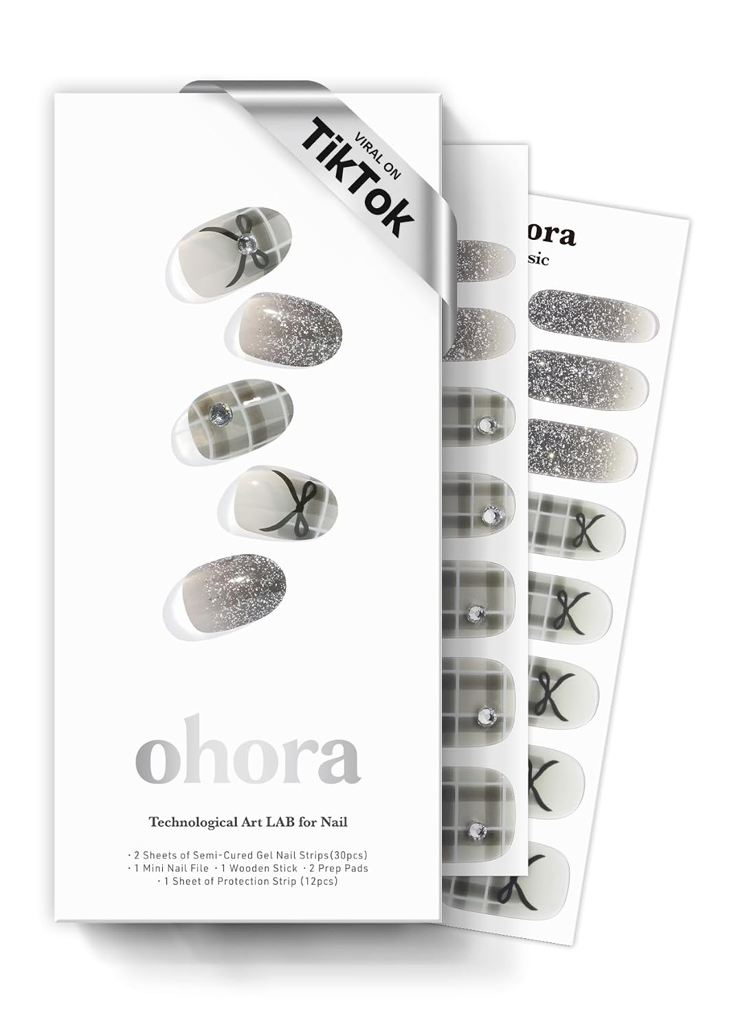 ohora Semi Cured Gel Nail Strips (N Cream Window) - Green. Solid. Works with Any UV/LED Lamps. Salon-Quality. Long Lasting. Easy to Apply & Remove - Includes 2 Prep Pads. Nail File & Wooden Stick : Beauty & Personal Care