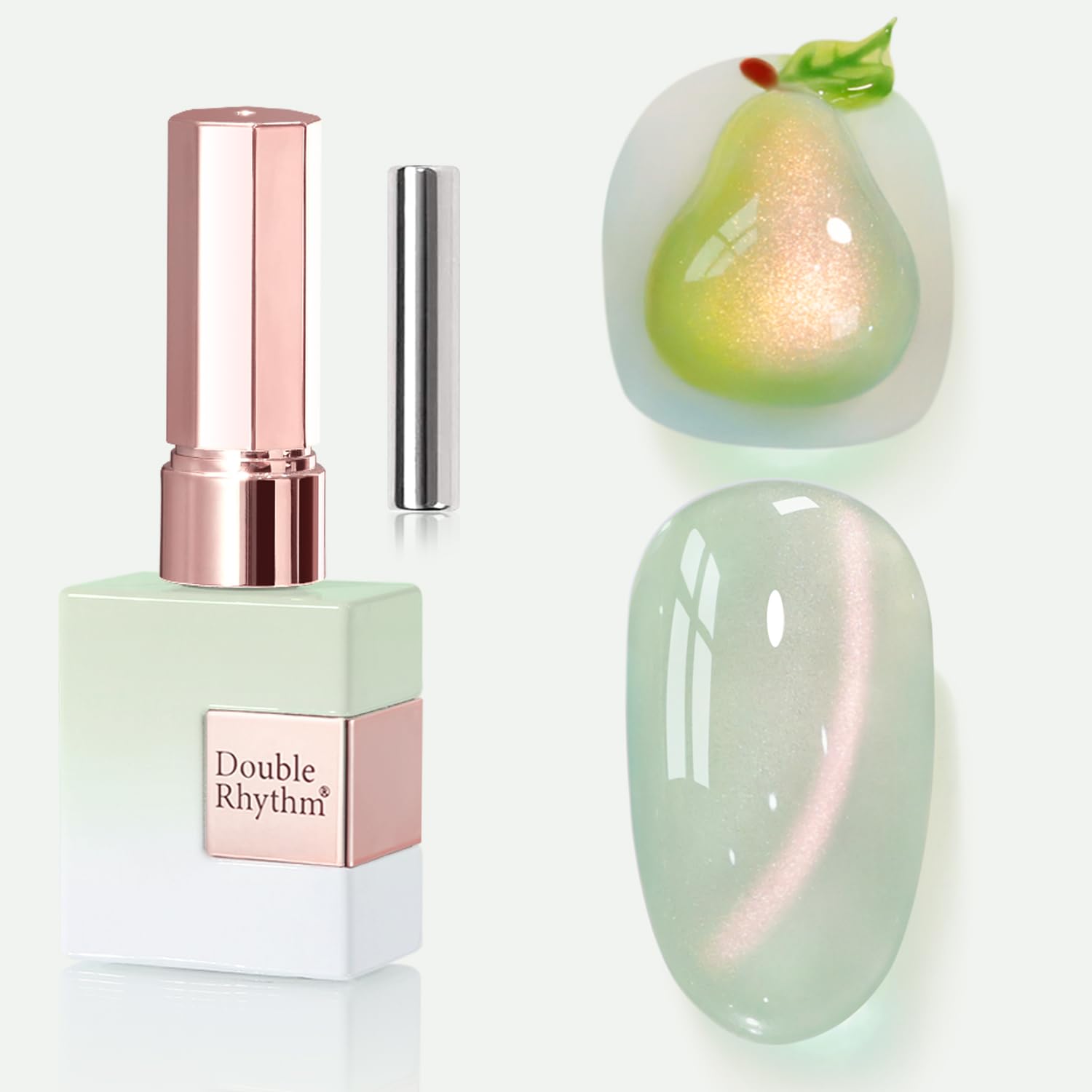 Double Rhythm 0.5 OZ Cat Eye Gel Polish with Magnet 15ML Holographic Glitter Shimmer Translucent Jelly Color Magnetic Polish Salon DIY at Home (Silver-MC1019) : Beauty & Personal Care