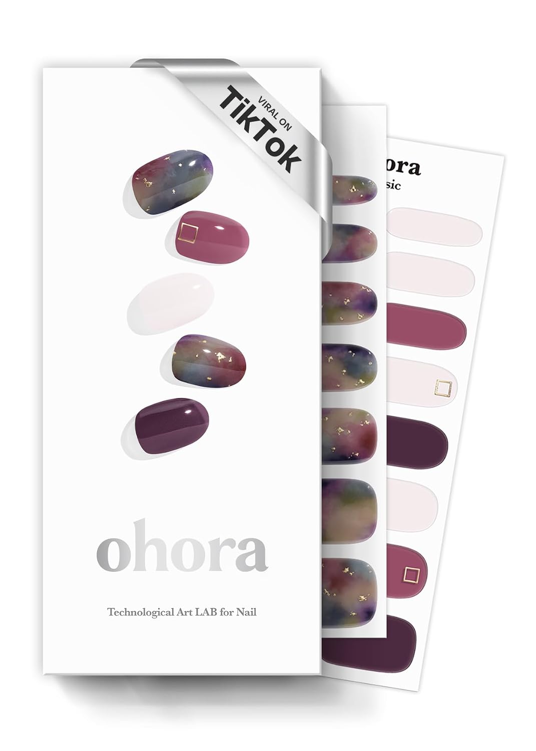 ohora Semi Cured Gel Nail Strips (N Dancing Flower) - White Works with Any UV/LED Lamps. Salon-Quality. Long Lasting. Easy to Apply & Remove - Includes 2 Prep Pads. Nail File & Wooden Stick : Beauty & Personal Care
