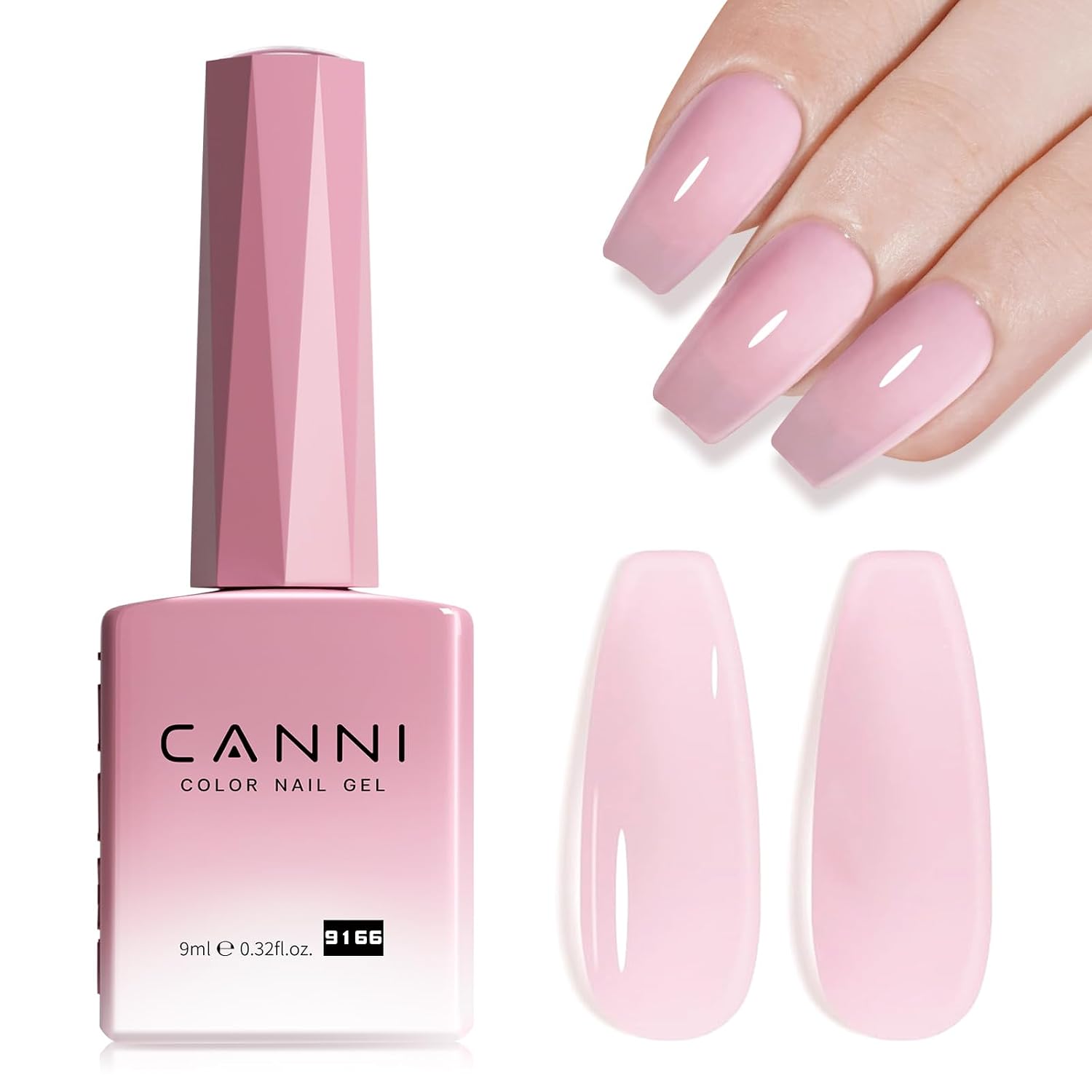 CANNI Light Pink Gel Nail Polish. 1Pcs Baby Pink Gel Polish Soft Pale Color High Gloss Soak Off U V Nail Manicure Salon DIY : Beauty & Personal Care