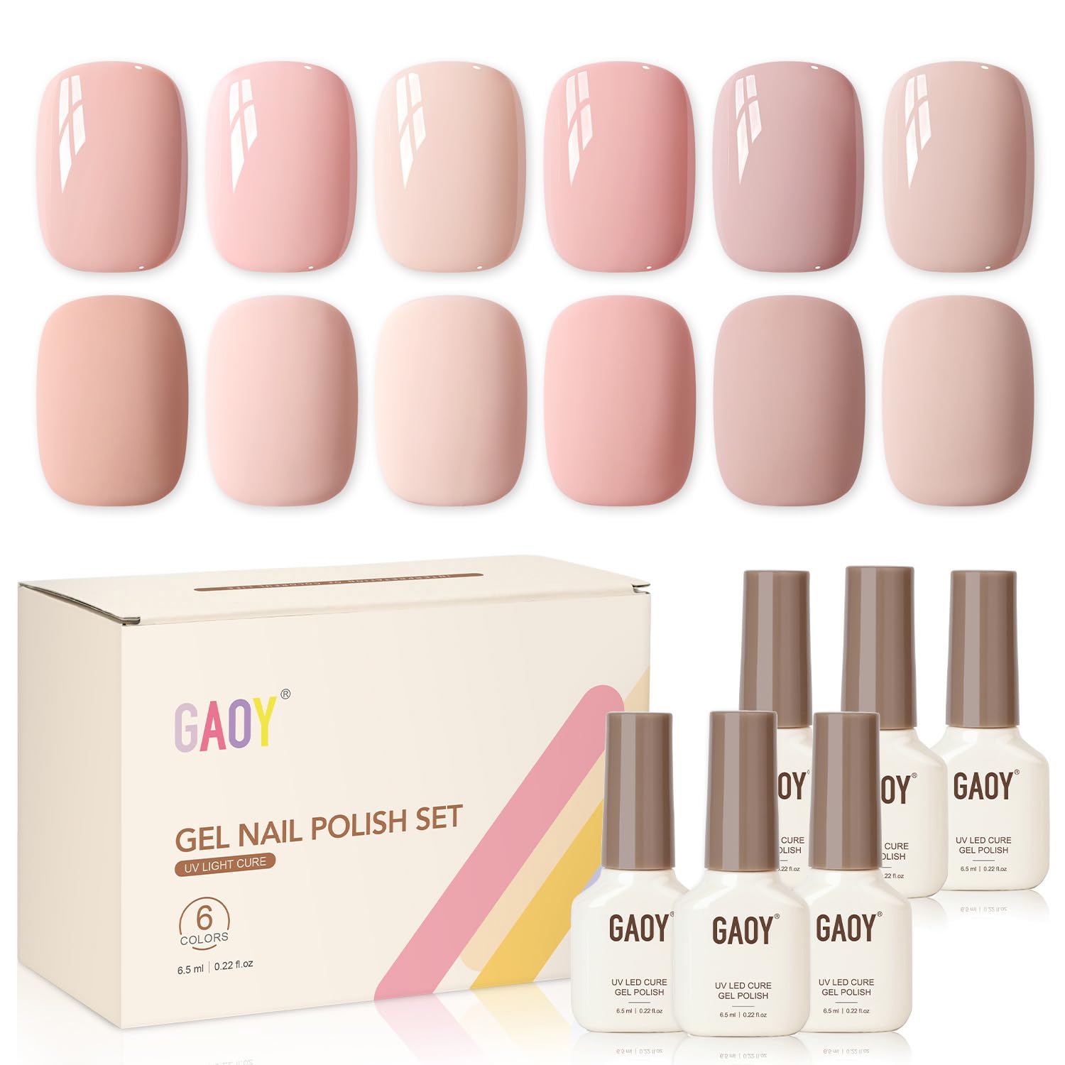 GAOY Rose Garden Jelly Gel Nail Polish of 6 Transparent Nude Red Pink Brown Colors Sheer Gel Polish Kit for Salon Manicure and Nail Art DIY at Home : Beauty & Personal Care