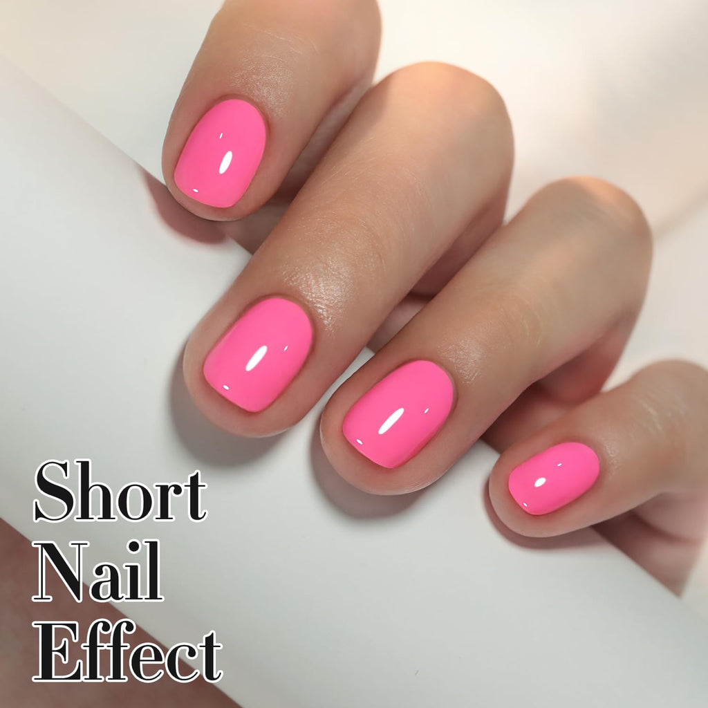 Double Rhythm 0.50 OZ Gel Polish Hema Free Same Color Same Bottle Golden Round Translucent Neutral Natural Milky 15 ML Jelly UV Polish Art DIY at Home (Bright Pink-H1040) : Beauty & Personal Care