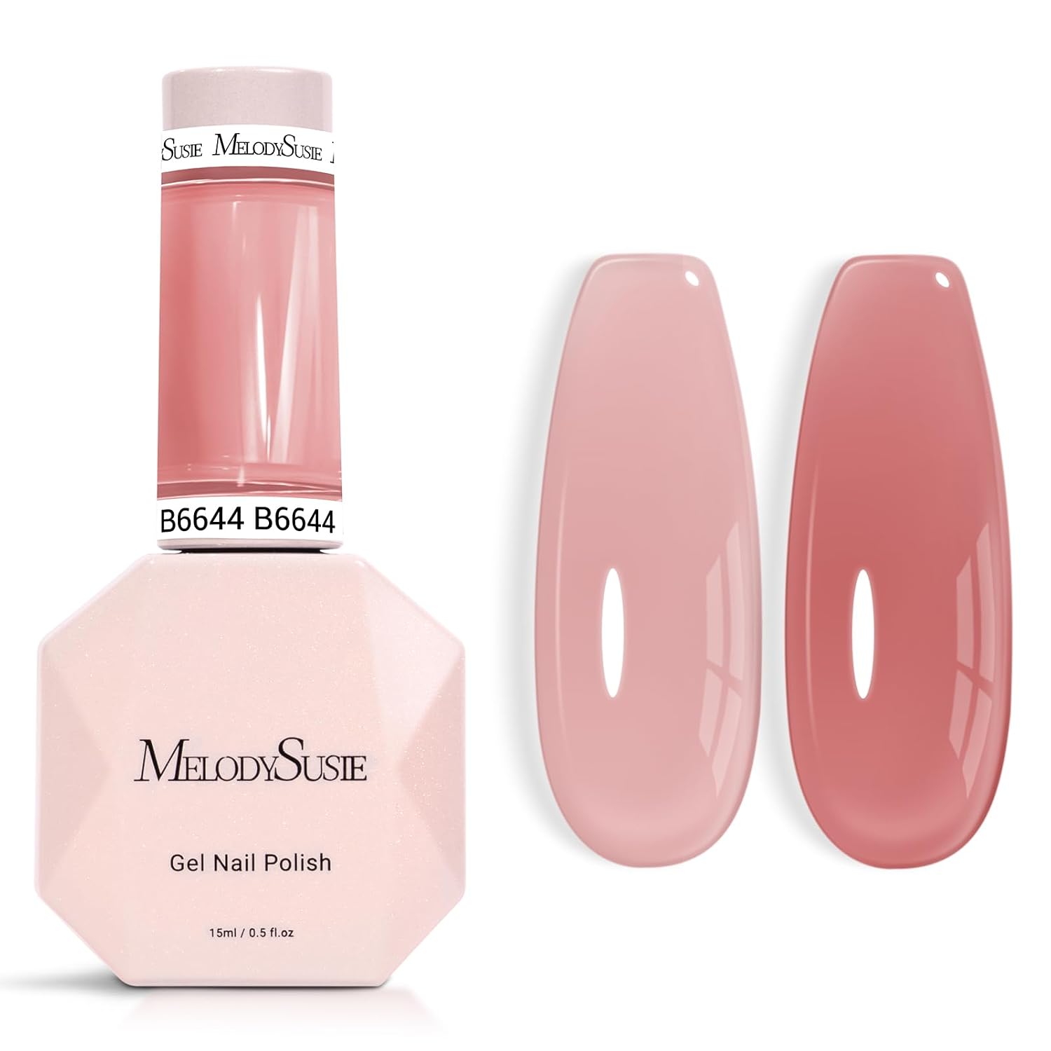 MelodySusie Jeweliver Nude Gel Nail Polish. 0.5Fl.oz Milky Gel Polish Pastel Color Soak Off UV LED Light Cure Gift for Women Manicure Nail Art DIY at Home JM08 : Beauty & Personal Care