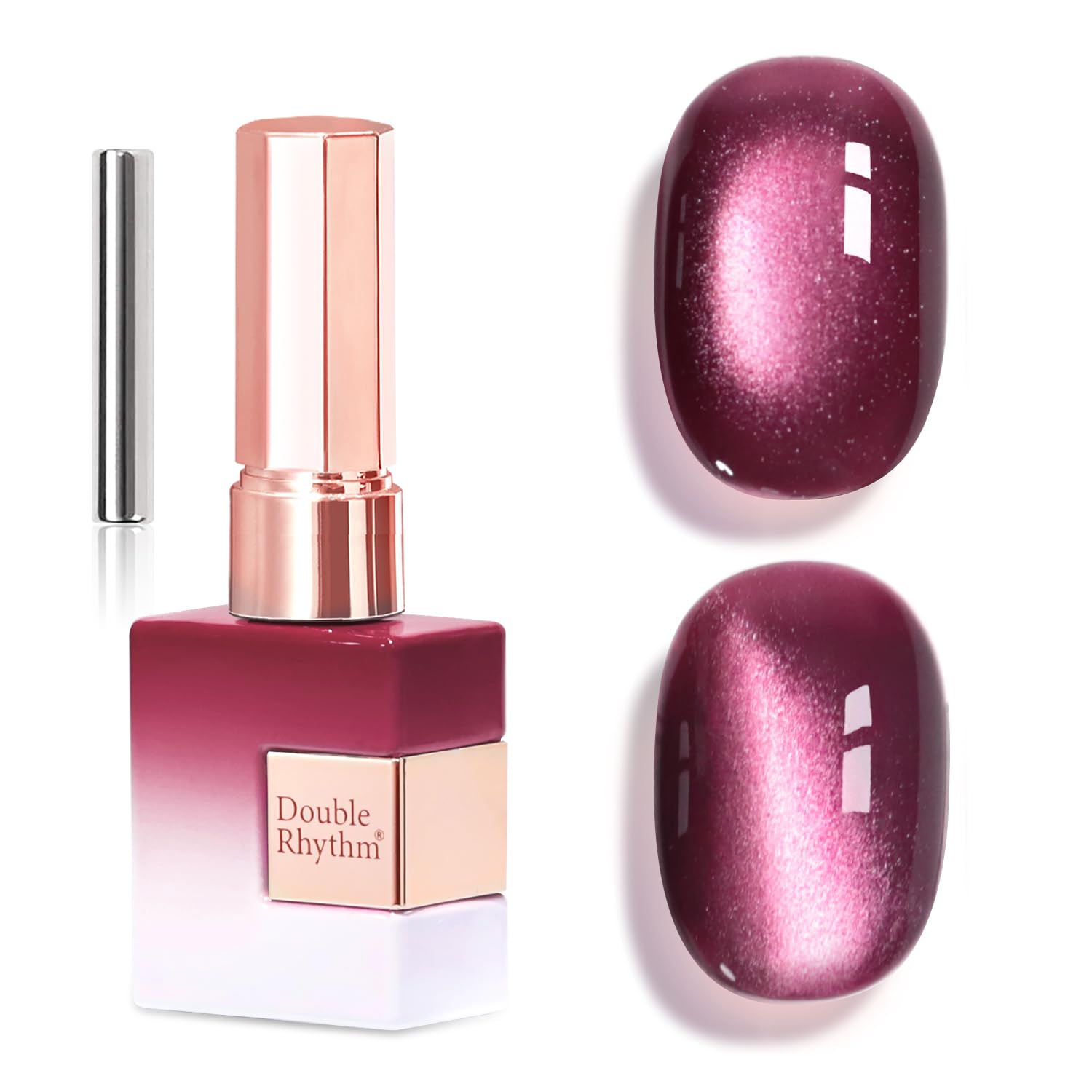 Double Rhythm 0.5 OZ Cat Eye Gel Polish with Magnet 15ML Holographic Glitter Shimmer Translucent Jelly Color Magnetic Polish Salon DIY at Home (Silver-MC1019) : Beauty & Personal Care