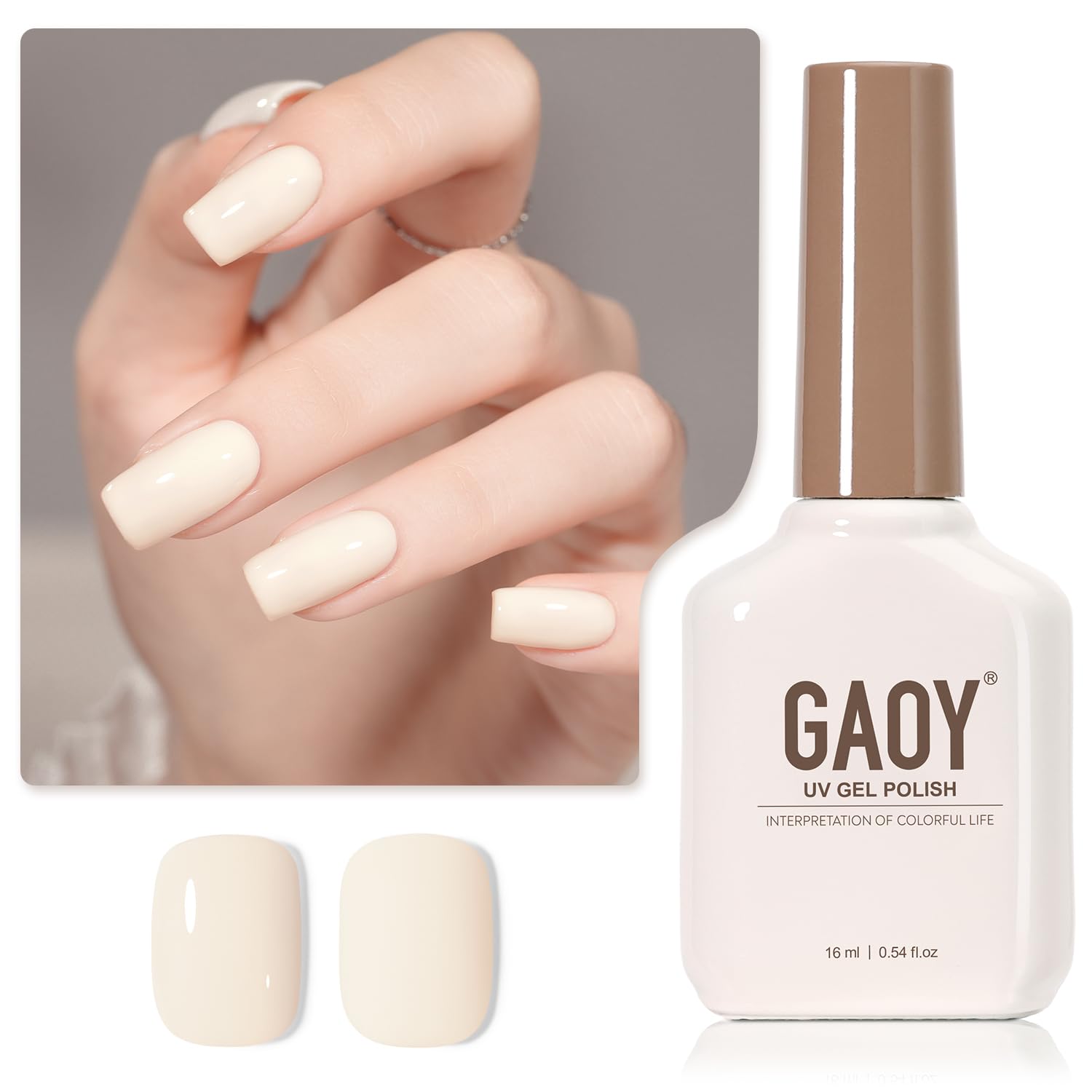 GAOY Sheer Light Pink Gel Nail Polish. 16ml Jelly Milky White Peach Translucent Color 1352 UV Light Cure Gel Polish for Nail Art DIY Manicure and Pedicure at Home : Beauty & Personal Care