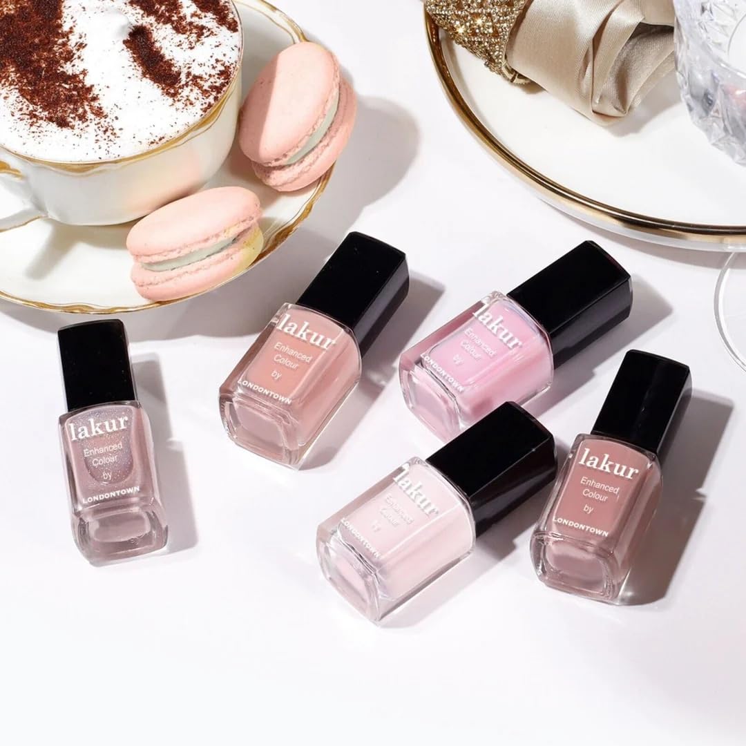 LONDONTOWN Lakur Nail Polish – Nude & Brown Shades. Champagne in Bed. 0.4 Fl Oz. Long-Lasting. Streak-Free. Chip-Resistant | 21+ Free Non-Toxic Vegan Nail Color. Strengthens & Hydrates Nails : Beauty & Personal Care