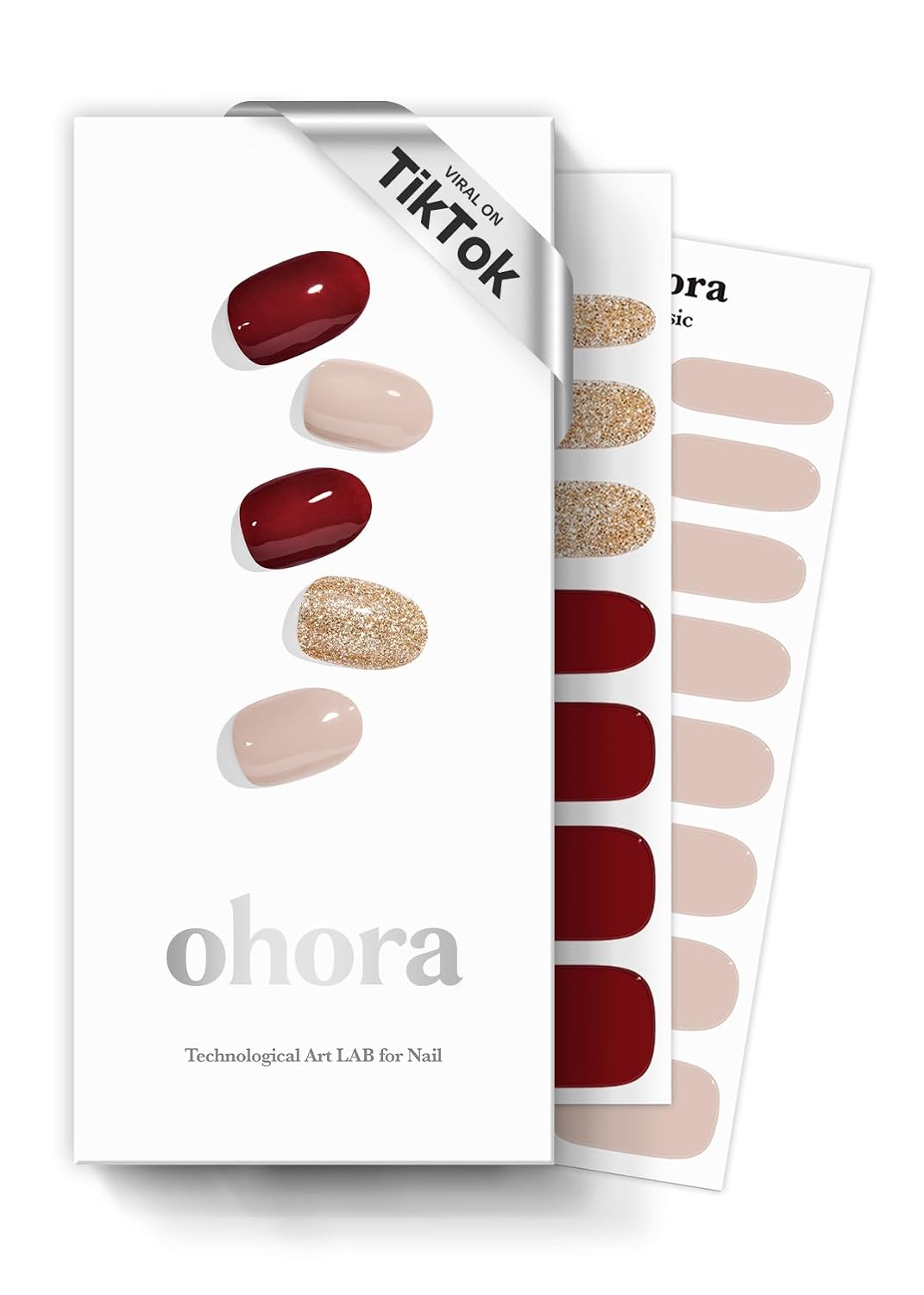 ohora Semi Cured Gel Nail Strips (N Cream Indigo) - Blue. Solid. Works with Any UV/LED Lamps. Salon-Quality. Long Lasting. Easy to Apply & Remove - Includes 2 Prep Pads. Nail File & Wooden Stick : Beauty & Personal Care