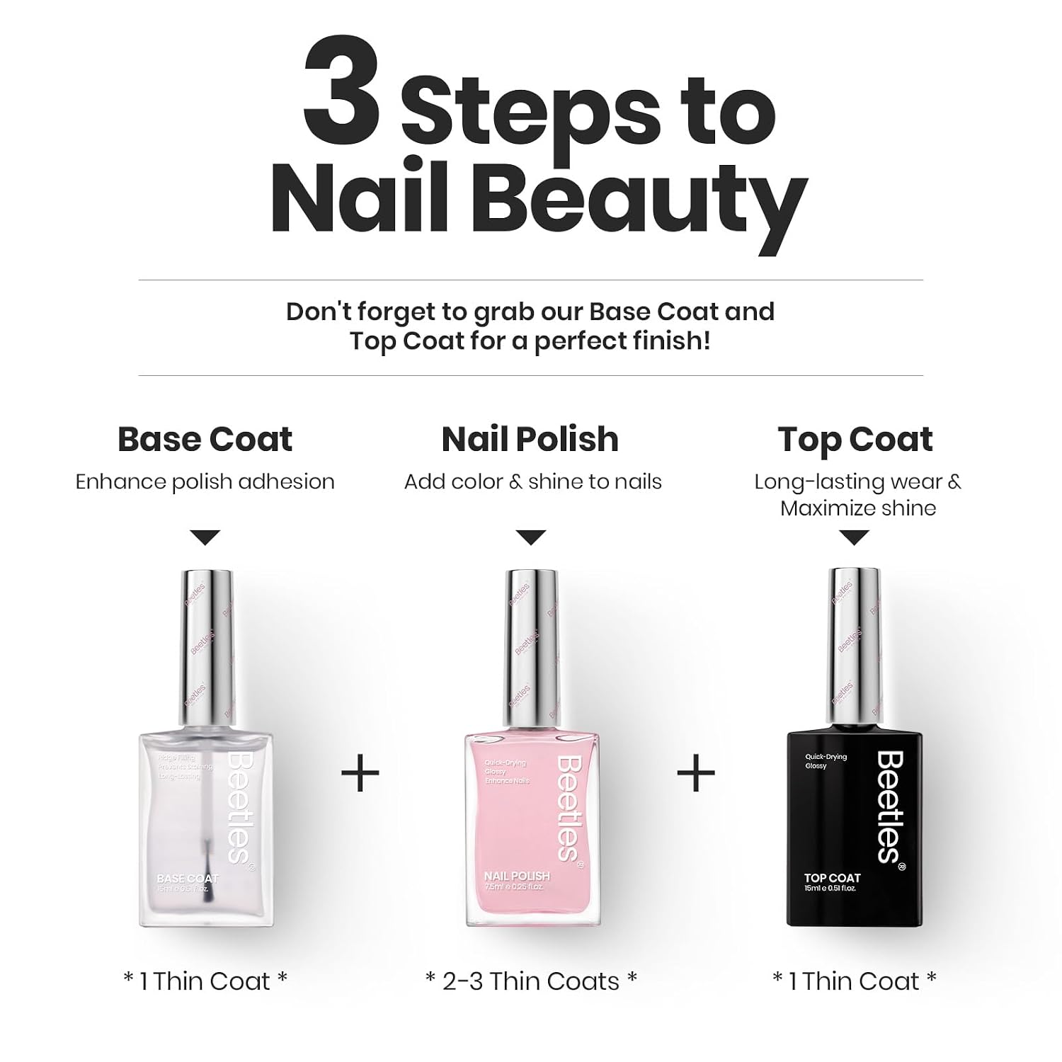 Beetles Jelly Nail Polish Set. 6 Colors Pink Nude Purple Velvet Glow Quick Dry Nail Polish Long Lasting Nail Strengthener Polish Gift for Girls Women : Beauty & Personal Care