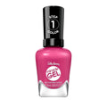 Sally Hansen Miracle Gel Supercharged Pinks Nail Polish | Salon Quality Gel-Like Formula. Two-Step System. No UV Light Needed. Long Lasting | 350 Work Hard. Play Pink | Bright Pink Crème Nail Color : Beauty & Personal Care