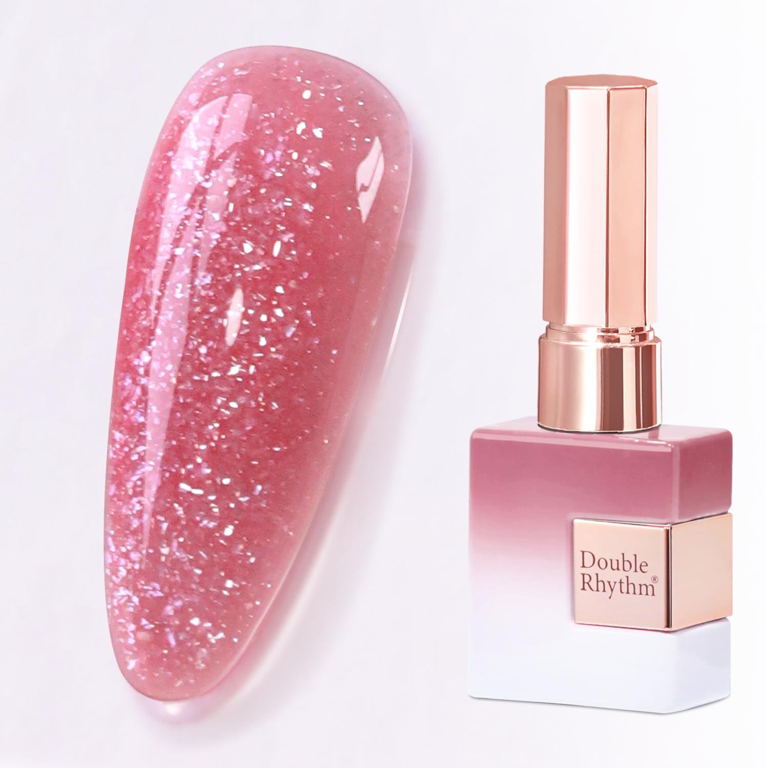 Double Rhythm 0.5Oz Glitter Gel Polish Shimmer Reflective Color for Nail Art Salon DIY Soak Off 15ml Nail Lamp Gel Polish at Home (Pink-B1161) : Beauty & Personal Care