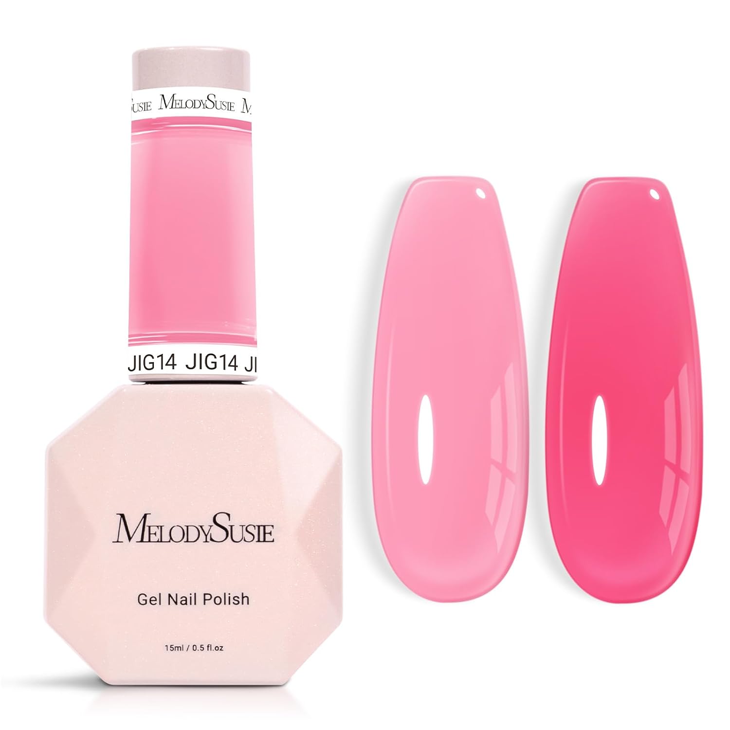 MelodySusie Jeweliver Nude Gel Nail Polish. 0.5Fl.oz Milky Gel Polish Pastel Color Soak Off UV LED Light Cure Gift for Women Manicure Nail Art DIY at Home JM08 : Beauty & Personal Care