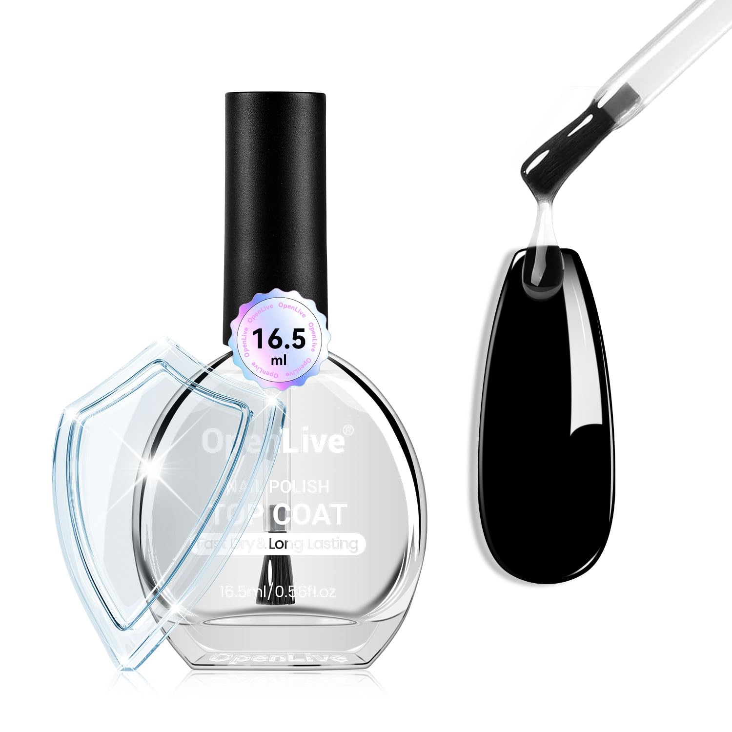 OpenLive Base and Top Coat Nail Polish Quick Dry.16.5ml Large capacity Basic Nail Polish Set Air Dry Fast. High-Glossy Shiny. No U V Light Needed for Women Salon DIY Nail Art : Beauty & Personal Care