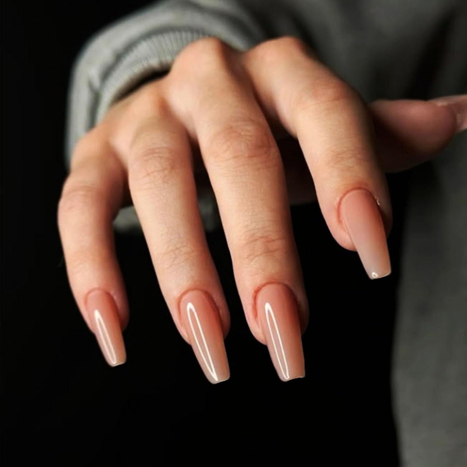 Hkanlre Square French Press on Nails Short Cute Fake Nails Acrylic Flower False Nails for Women and Girls 24PCS : Beauty & Personal Care