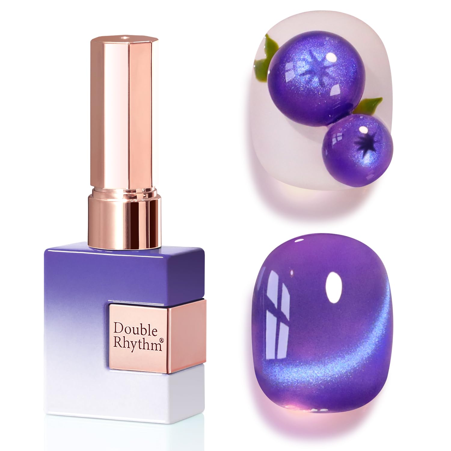 Double Rhythm 0.5 OZ Cat Eye Gel Polish with Magnet 15ML Holographic Glitter Shimmer Translucent Jelly Color Magnetic Polish Salon DIY at Home (Silver-MC1019) : Beauty & Personal Care
