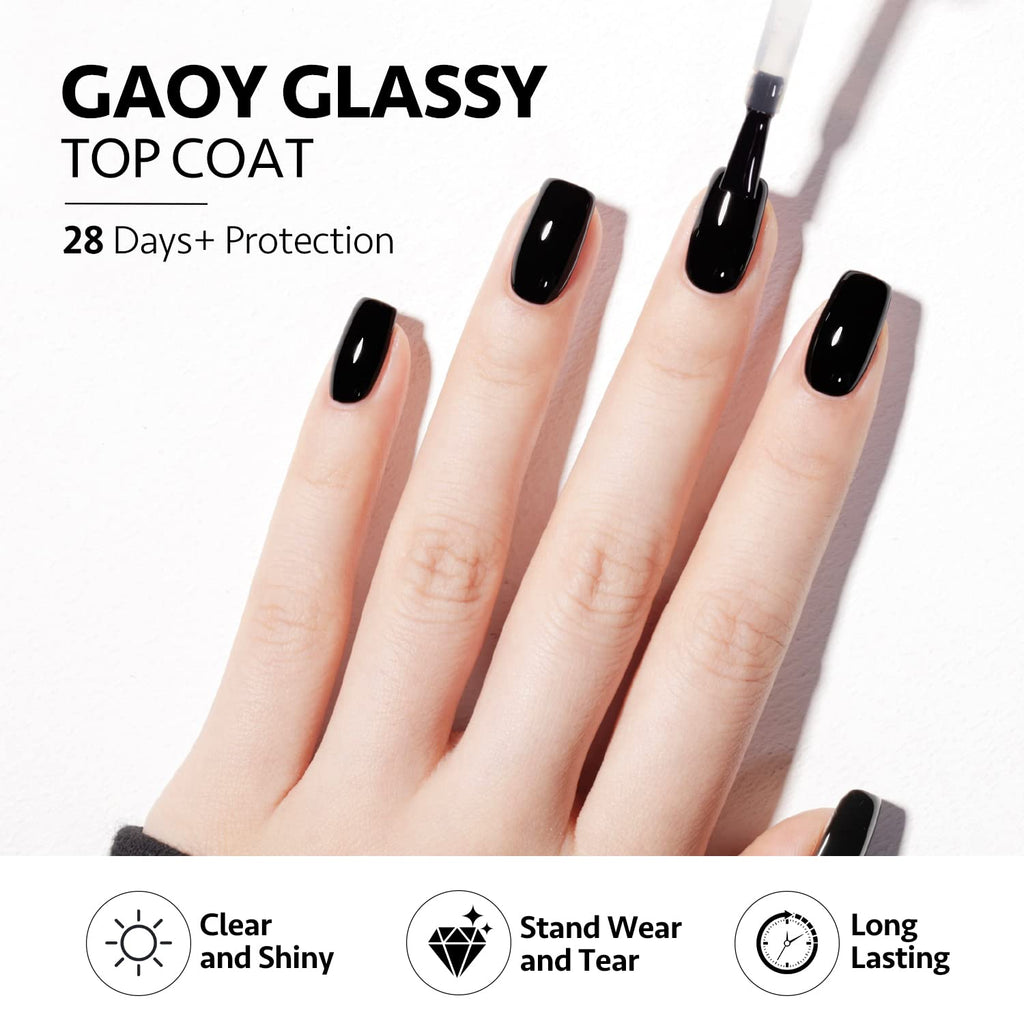GAOY 16ml 2 Pcs Glassy Gel Top Coat and Base Coat Set.No Wipe Foundation Combination for UV Light Cure Nail Polish : Beauty & Personal Care