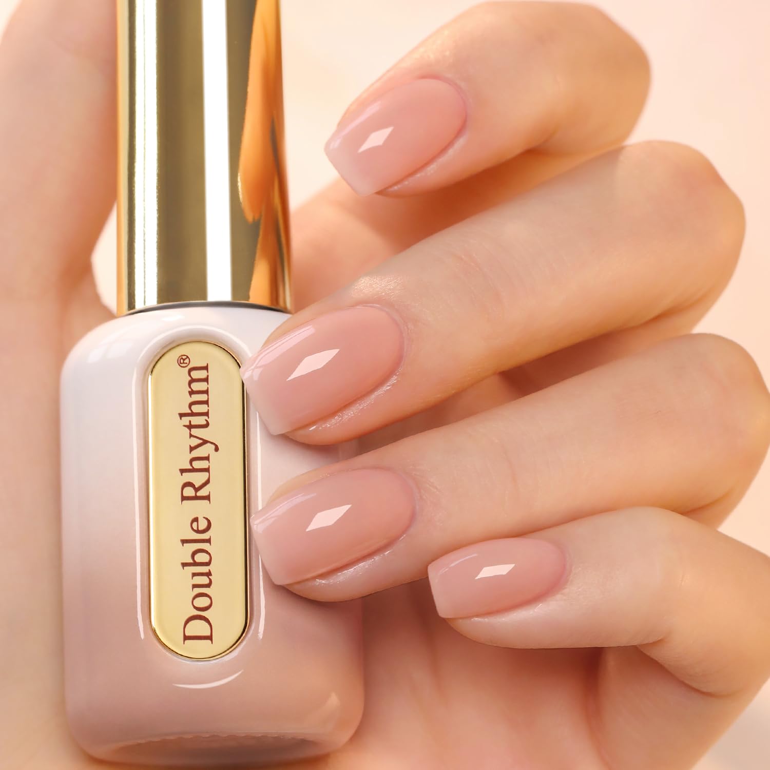 Double Rhythm 0.50 OZ Gel Polish Hema Free Same Color Same Bottle Golden Round Translucent Neutral Natural Milky 15 ML Jelly UV Polish Art DIY at Home (Bright Pink-H1040) : Beauty & Personal Care