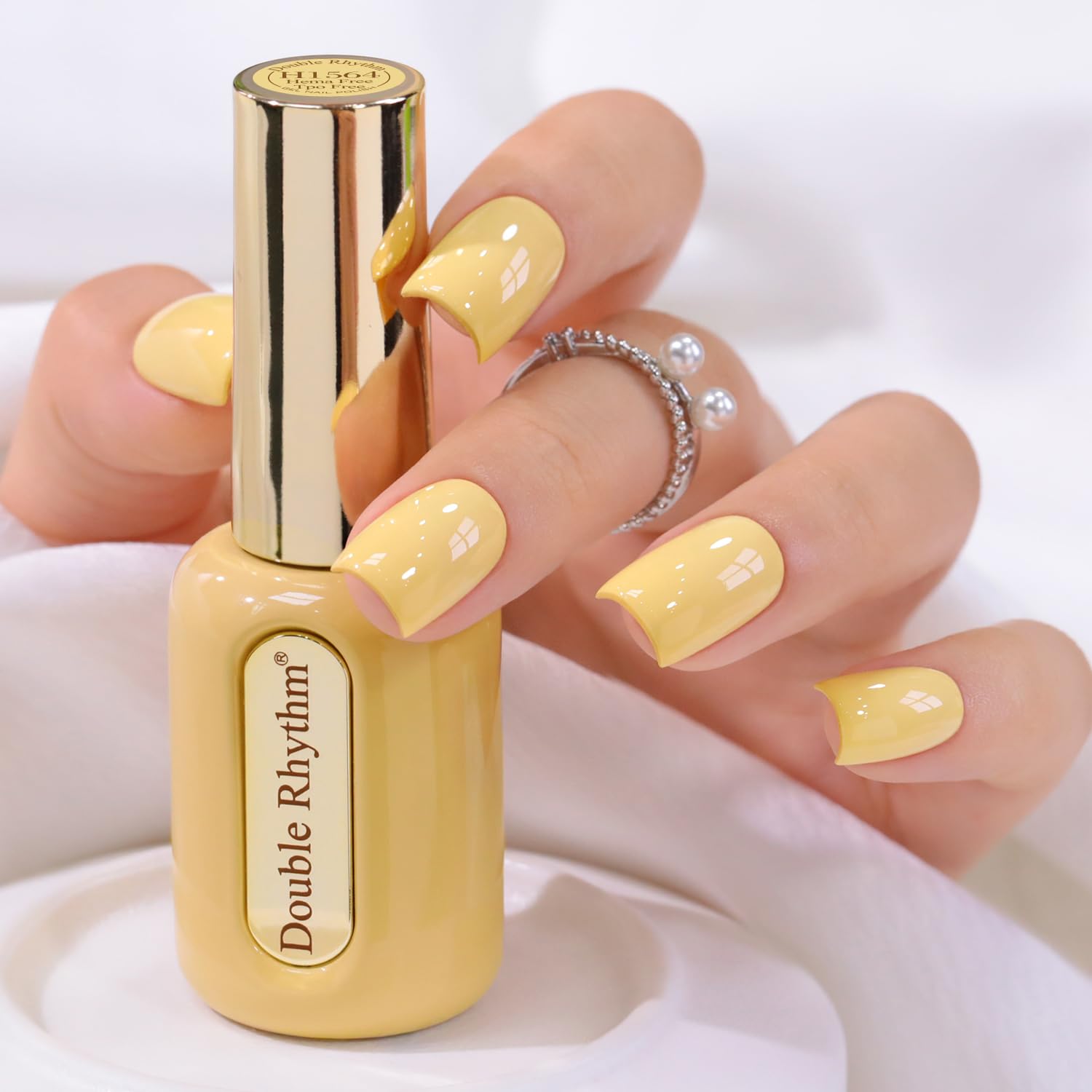 Double Rhythm 0.50 OZ Gel Polish Hema Free Same Color Same Bottle Golden Round Translucent Neutral Natural Milky 15 ML Jelly UV Polish Art DIY at Home (Bright Pink-H1040) : Beauty & Personal Care