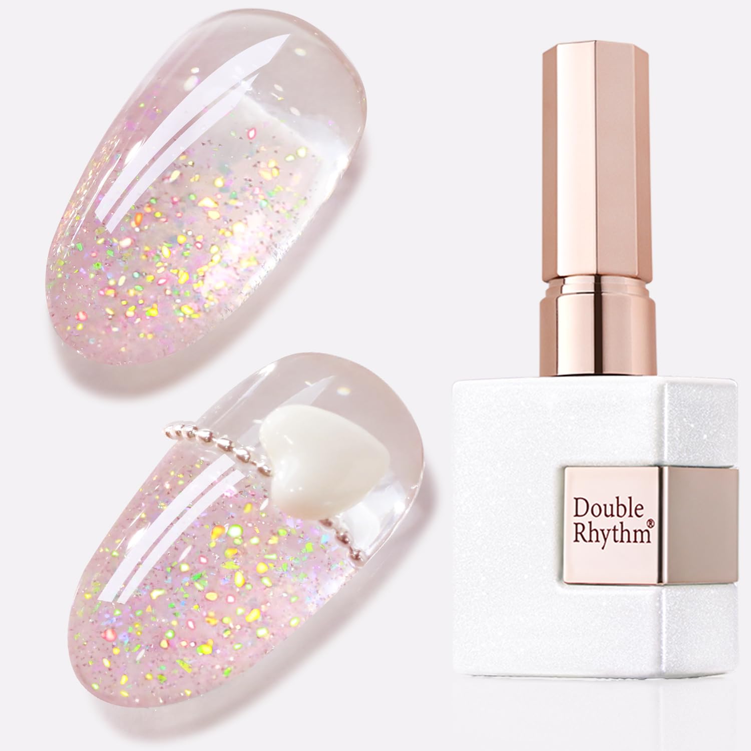 Double Rhythm 0.5Oz Glitter Gel Polish Shimmer Reflective Color for Nail Art Salon DIY Soak Off 15ml Nail Lamp Gel Polish at Home (Pink-B1161) : Beauty & Personal Care