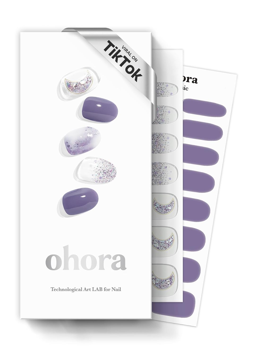 ohora Semi Cured Gel Nail Strips (N Pixie Dust) - Nude. Glitter. Works with Any UV/LED Lamps. Salon-Quality. Long Lasting. Easy to Apply & Remove - Includes 2 Prep Pads. Nail File & Wooden Stick : Beauty & Personal Care