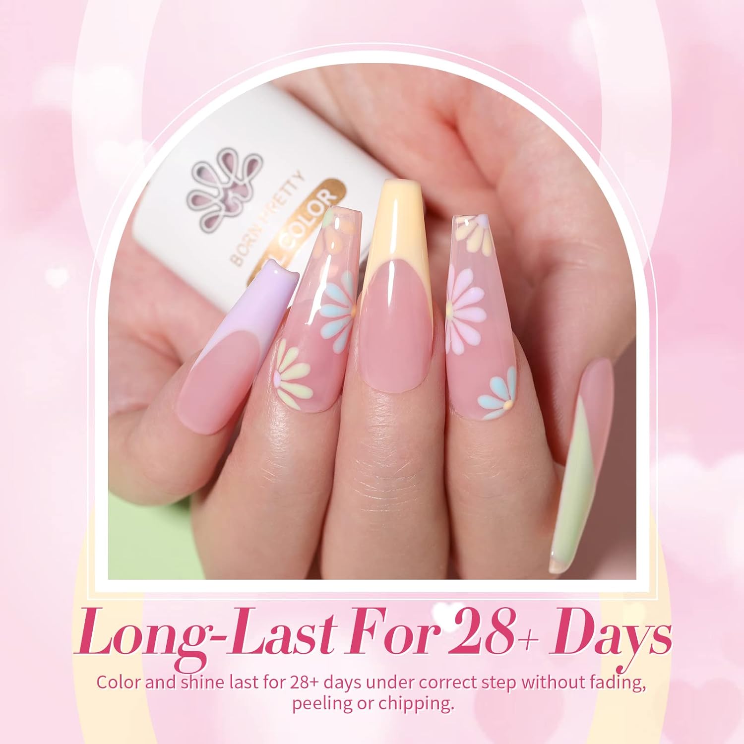 Born Pretty Pastel Gel Nail Polish Set Spring Summer Gel Polish Macaron Candy Sweet Color Gel Polish Easter Soft Pink Yellow Purple Blue Green Colors Collection Nail Art Gift Box 7ML 6PCS : Beauty & Personal Care