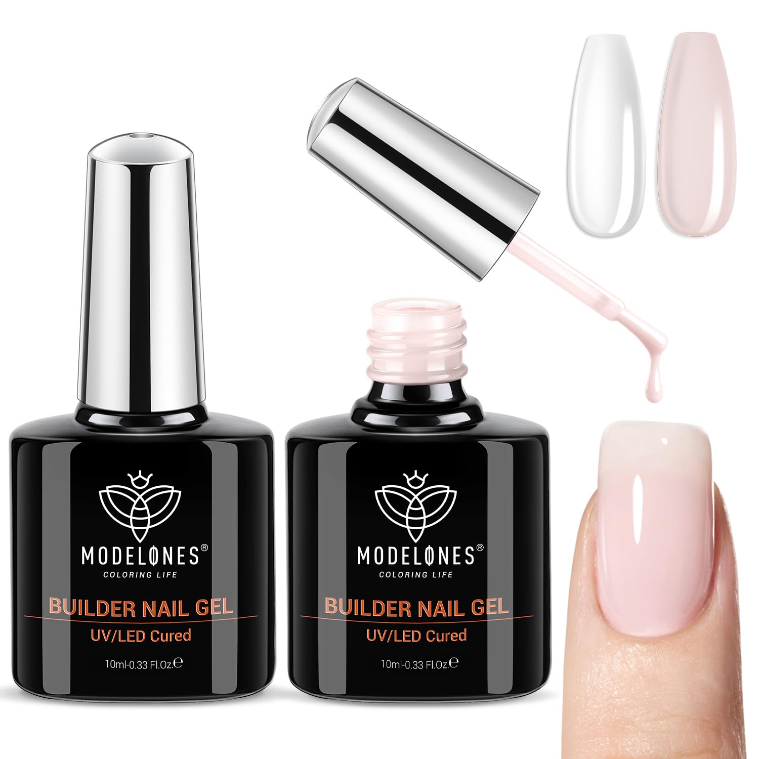 modelones Gel Top Coat. 15 ml 2026 Upgrade Super Shiny Base and Top Coat Set. Soak Off Nail Lamp Acid Free No Wipe Clear Base Top Gel Nail Polish : Beauty & Personal Care