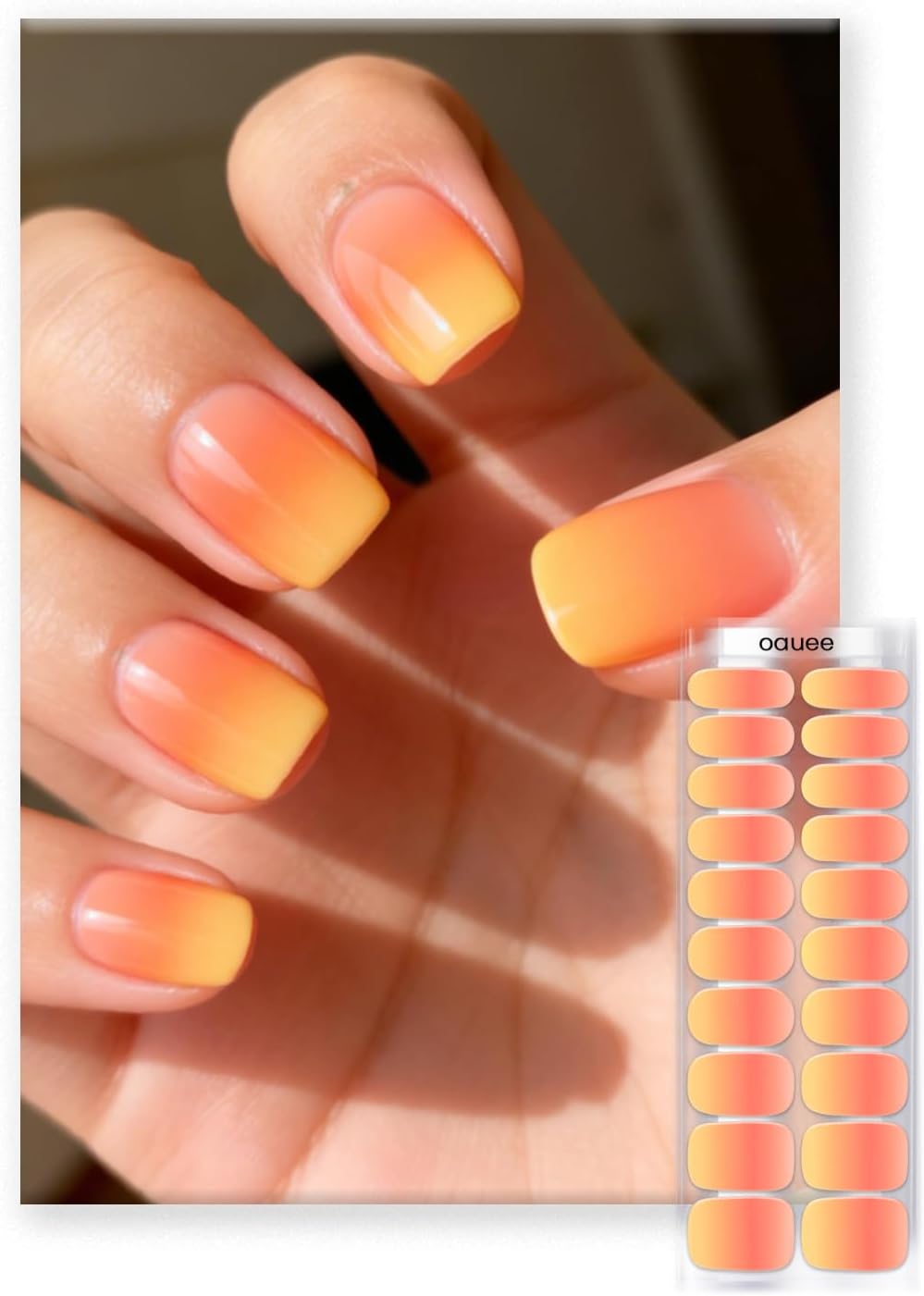 OAUEE Semi Cured Gel Nail Strips | Gel Nail Stickers with UV Light Required | Salon Quality. Easy Application and Removal(Pink Ombre) : Beauty & Personal Care