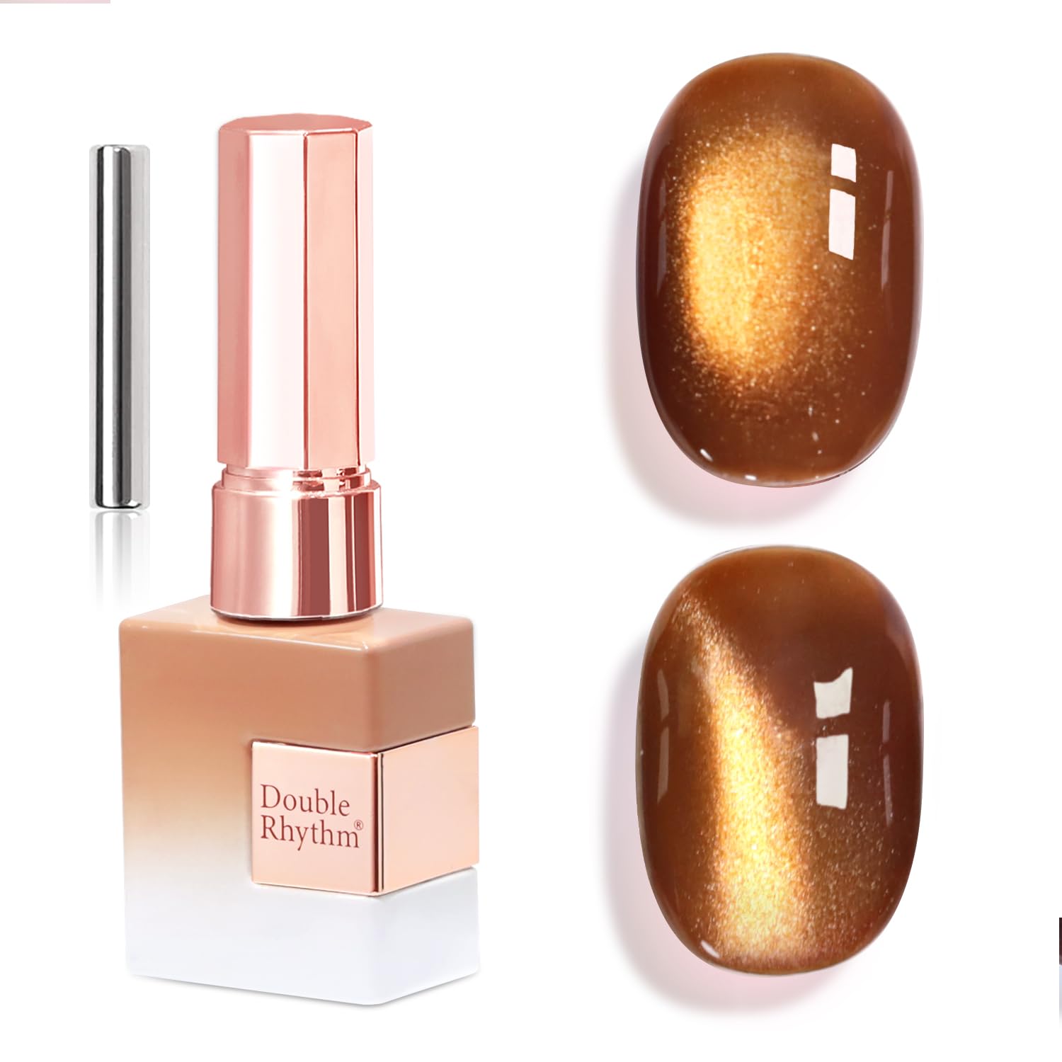 Double Rhythm 0.5 OZ Cat Eye Gel Polish with Magnet 15ML Holographic Glitter Shimmer Translucent Jelly Color Magnetic Polish Salon DIY at Home (Silver-MC1019) : Beauty & Personal Care