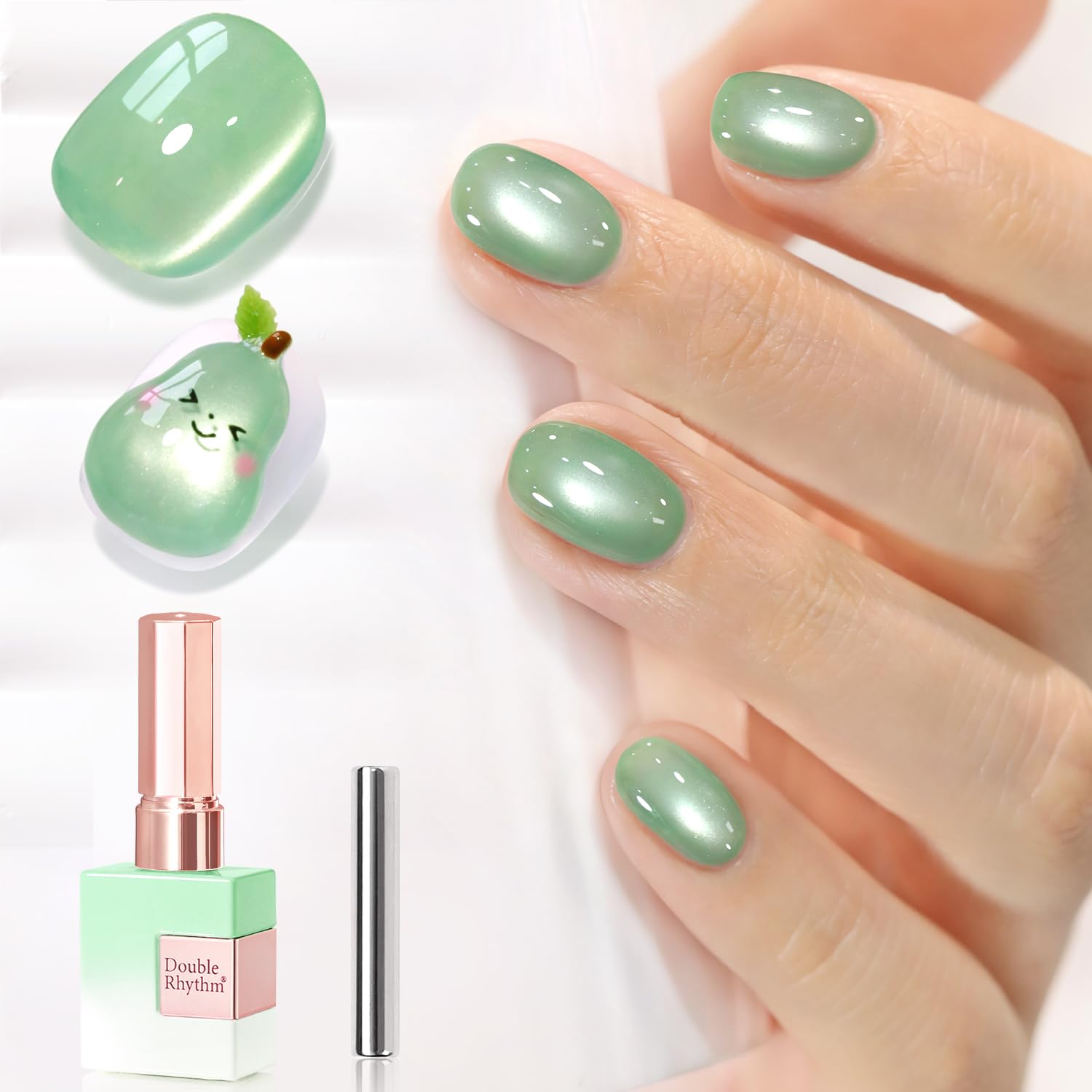 Double Rhythm 15ML Ice Glass Cat Eye Gel Polish with Magnet Holographic Glitter Shimmer Translucent Sheer Color Salon Soak Off Magnetic Nail at Home (Golden Violet-MC1129) : Beauty & Personal Care