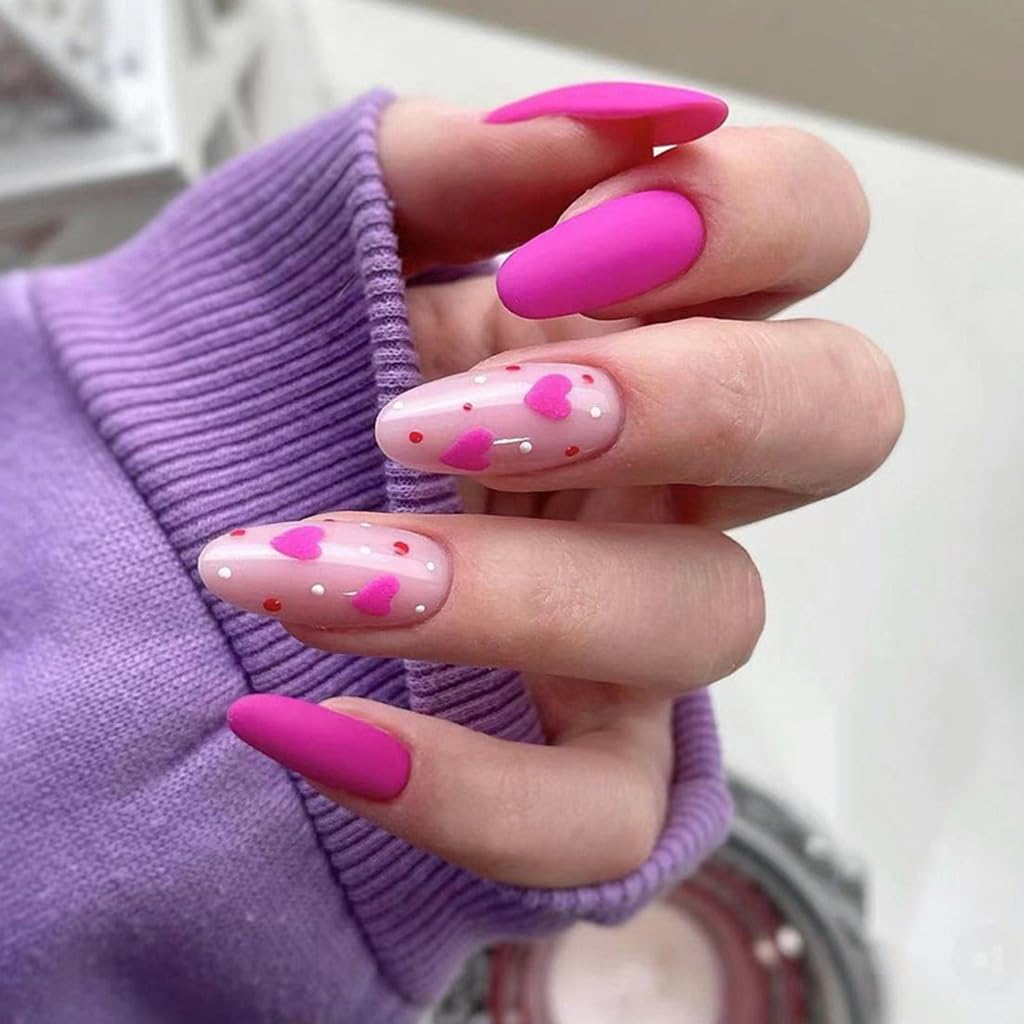 CTTHNBD Press on Nails Almond - French Tip Fake Nails with Gold Line Design - Medium Fasle Nails Press ons - for Women 24 Pcs : Beauty & Personal Care