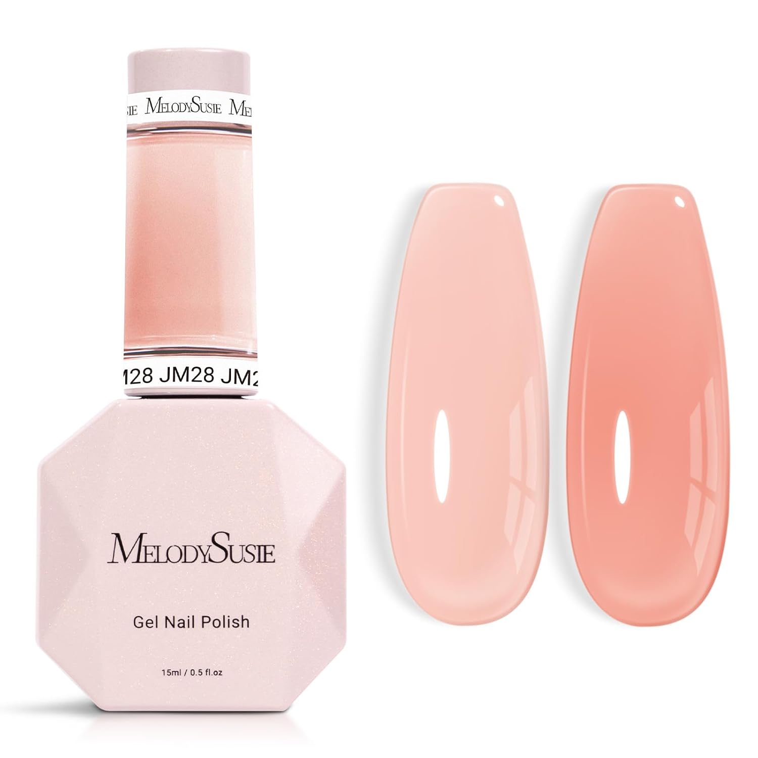 MelodySusie Jeweliver Nude Gel Nail Polish. 0.5Fl.oz Milky Gel Polish Pastel Color Soak Off UV LED Light Cure Gift for Women Manicure Nail Art DIY at Home JM08 : Beauty & Personal Care