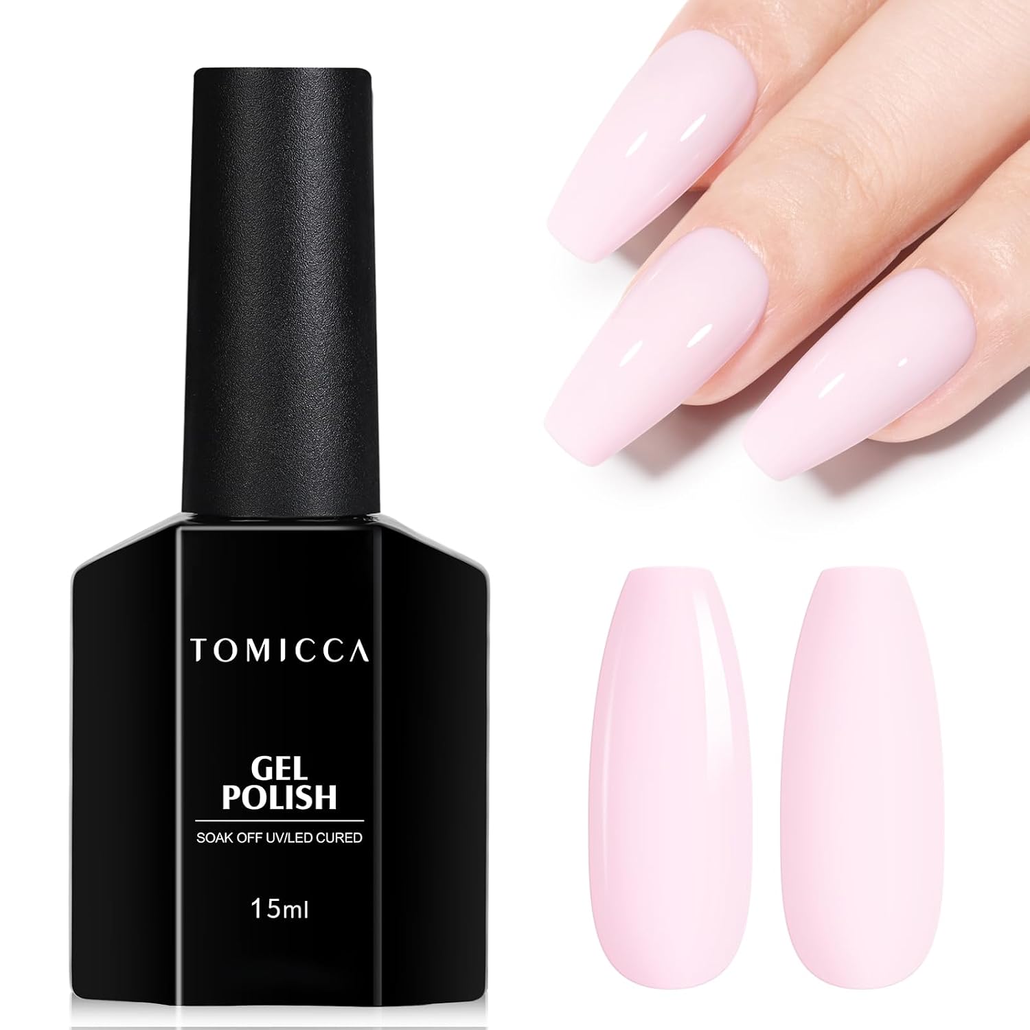 TOMICCA Nude Gel Nail Polish.15ml Light Nude Gel Polish.Soak Off Uv Led Cure Needed .Color Long Lasting Translucent Nail Art Manicure French Salon Diy Design Gifts For Woman : Beauty & Personal Care