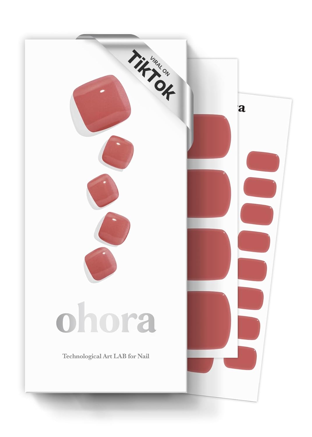 ohora Semi Cured Gel Pedi Strips (P Basic Pedicure no.3) - White. Solid. Works with UV/LED Lamps. Salon-Quality. Long Lasting. Easy to Apply & Remove - Includes 2 Prep Pads. Nail File & Wooden Stick : Beauty & Personal Care