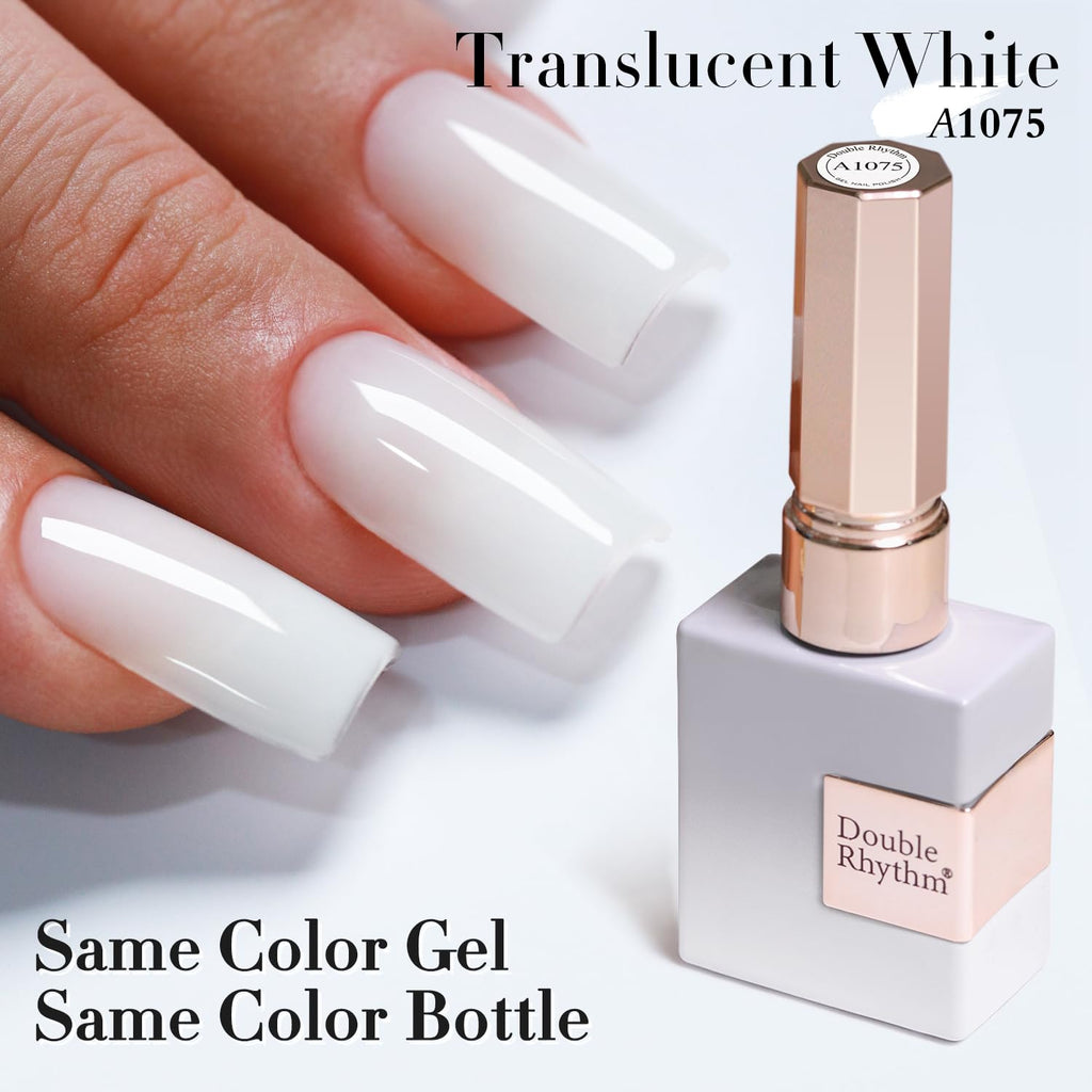 Double Rhythm 15ML Gel Nail Polish Pure Sheer Same Color Same Bottle Gel Polish Art Manicure Salon DIY at Home for Women (Milky White-A1075) : Beauty & Personal Care