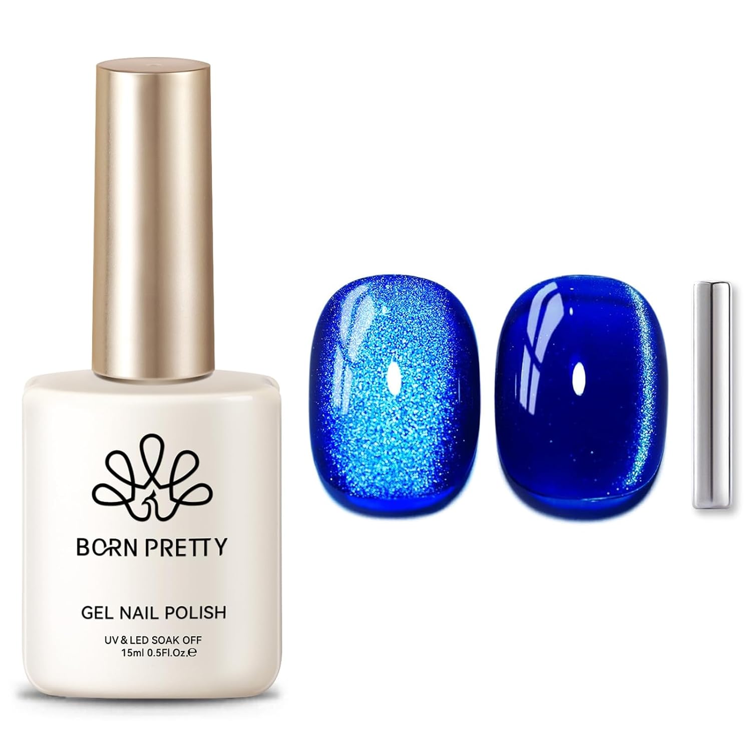 Born Pretty 9D Cat Magnetic Eye Gel Nail Polish Holographic Rainbow Gel Polish Blue Purple Soak Off U V LED Gel Polish Nail Art Design Manicure Salon DIY Home 15ML : Beauty & Personal Care