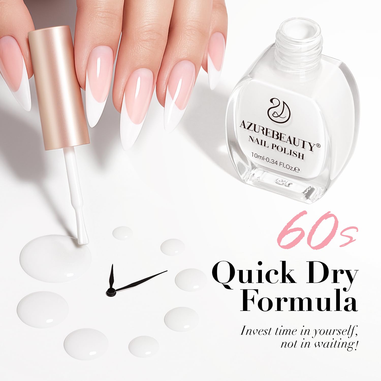 AZUREBEAUTY Warm White Nail Polish | Quick Dry. Long-Lasting. Natural Glossy Finish for DIY Manicure & Nail Art. Salon Quality for Women : Beauty & Personal Care